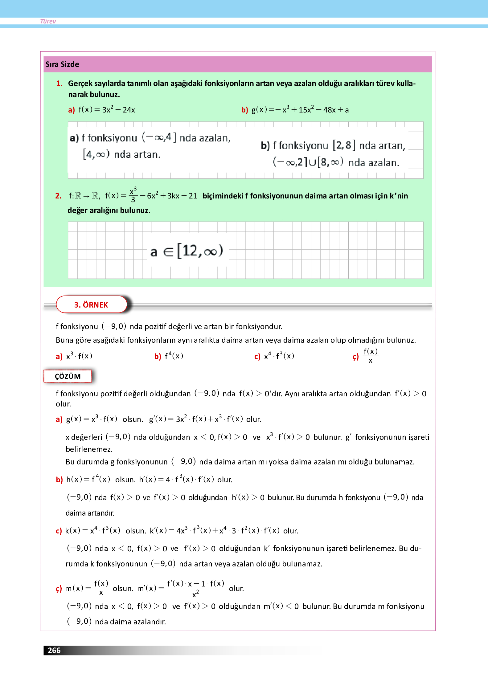 12. Sınıf Meb Yayınları Fen Lisesi Matematik Ders Kitabı Sayfa 266 Cevapları 12. Sınıf Meb Yayınları Fen Lisesi Matematik Ders Kitabı Sayfa 266 Cevapları