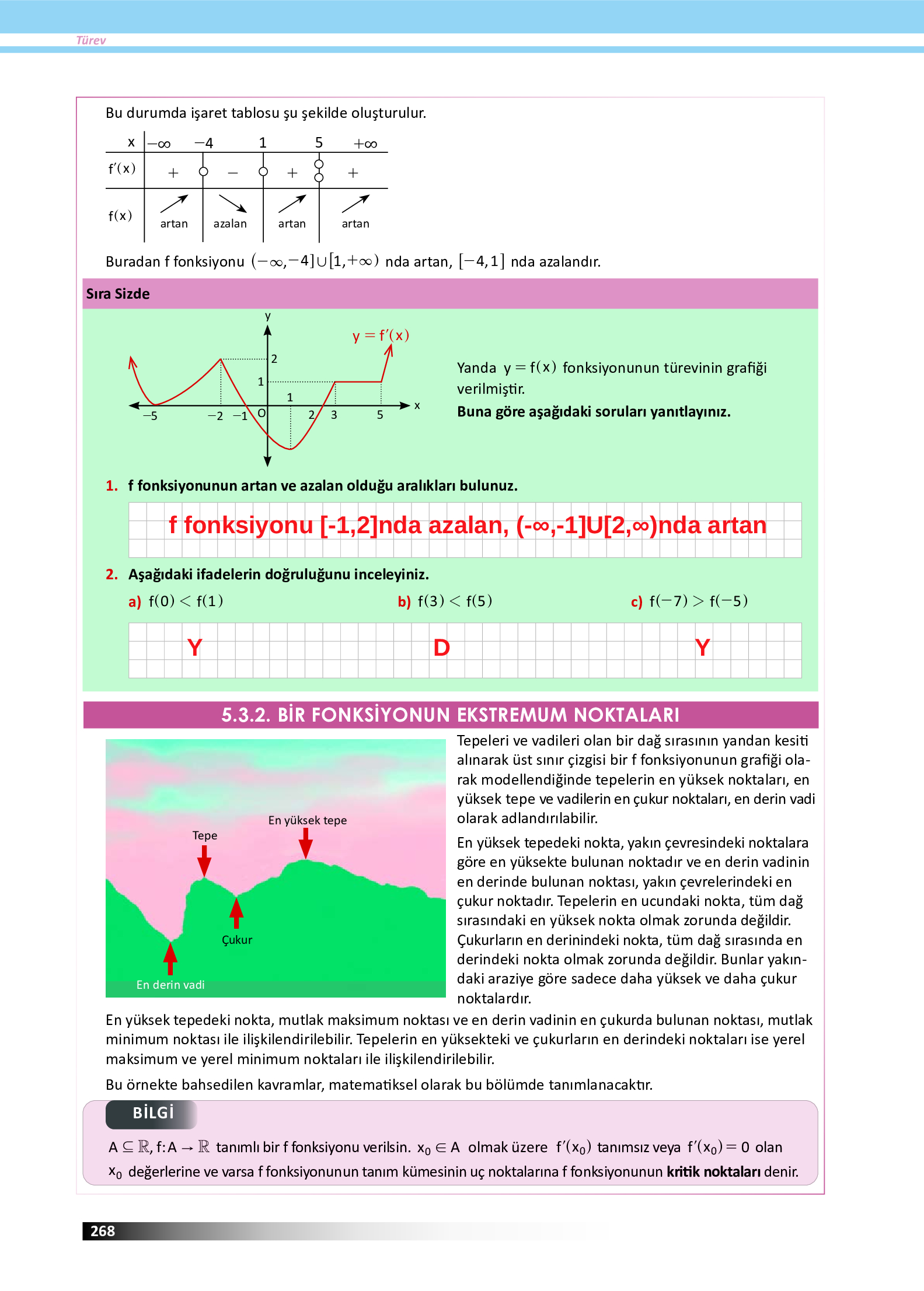 12. Sınıf Meb Yayınları Fen Lisesi Matematik Ders Kitabı Sayfa 268 Cevapları