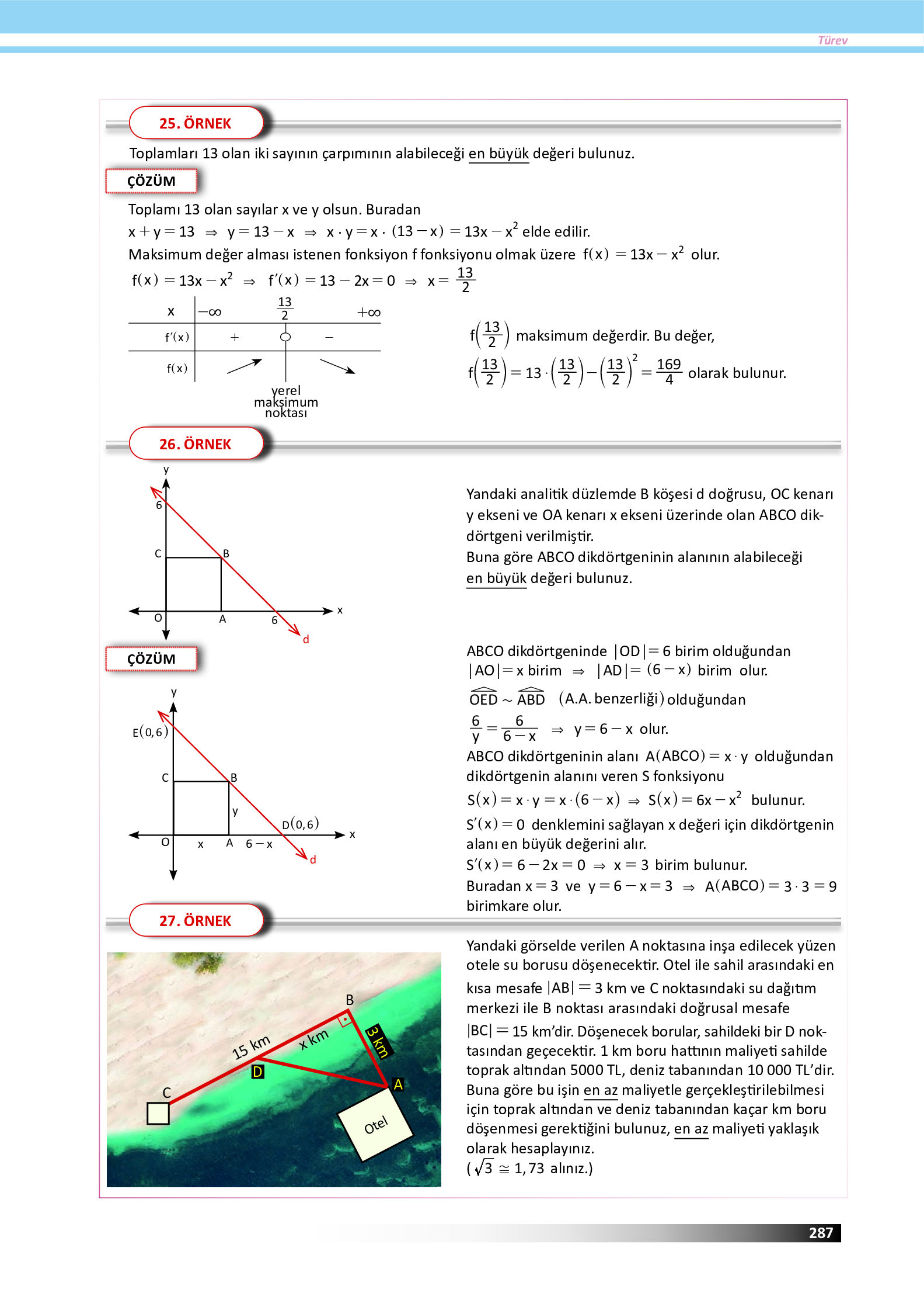 12. Sınıf Meb Yayınları Fen Lisesi Matematik Ders Kitabı Sayfa 287 Cevapları
