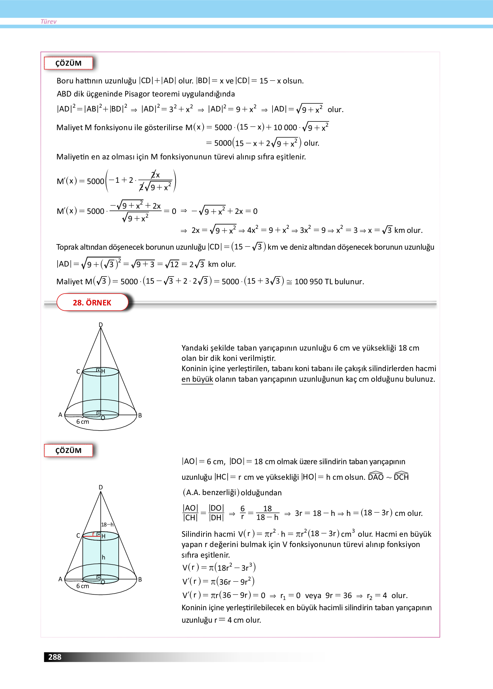 12. Sınıf Meb Yayınları Fen Lisesi Matematik Ders Kitabı Sayfa 288 Cevapları