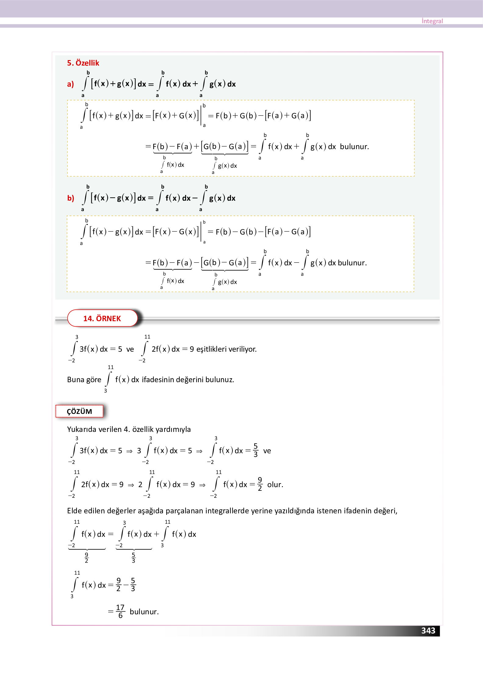 12. Sınıf Meb Yayınları Fen Lisesi Matematik Ders Kitabı Sayfa 343 Cevapları