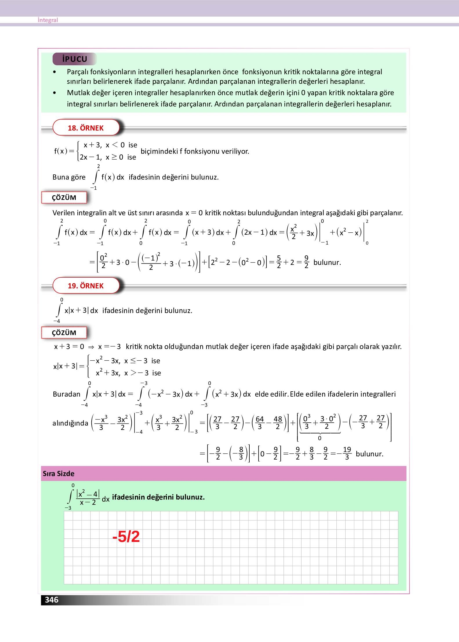 12. Sınıf Meb Yayınları Fen Lisesi Matematik Ders Kitabı Sayfa 346 Cevapları