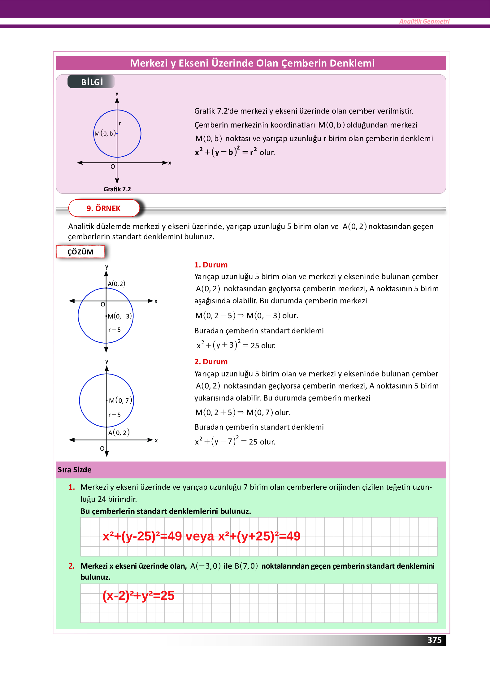 12. Sınıf Meb Yayınları Fen Lisesi Matematik Ders Kitabı Sayfa 375 Cevapları