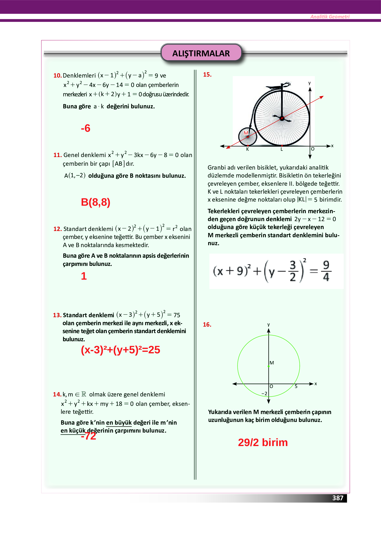 12. Sınıf Meb Yayınları Fen Lisesi Matematik Ders Kitabı Sayfa 387 Cevapları