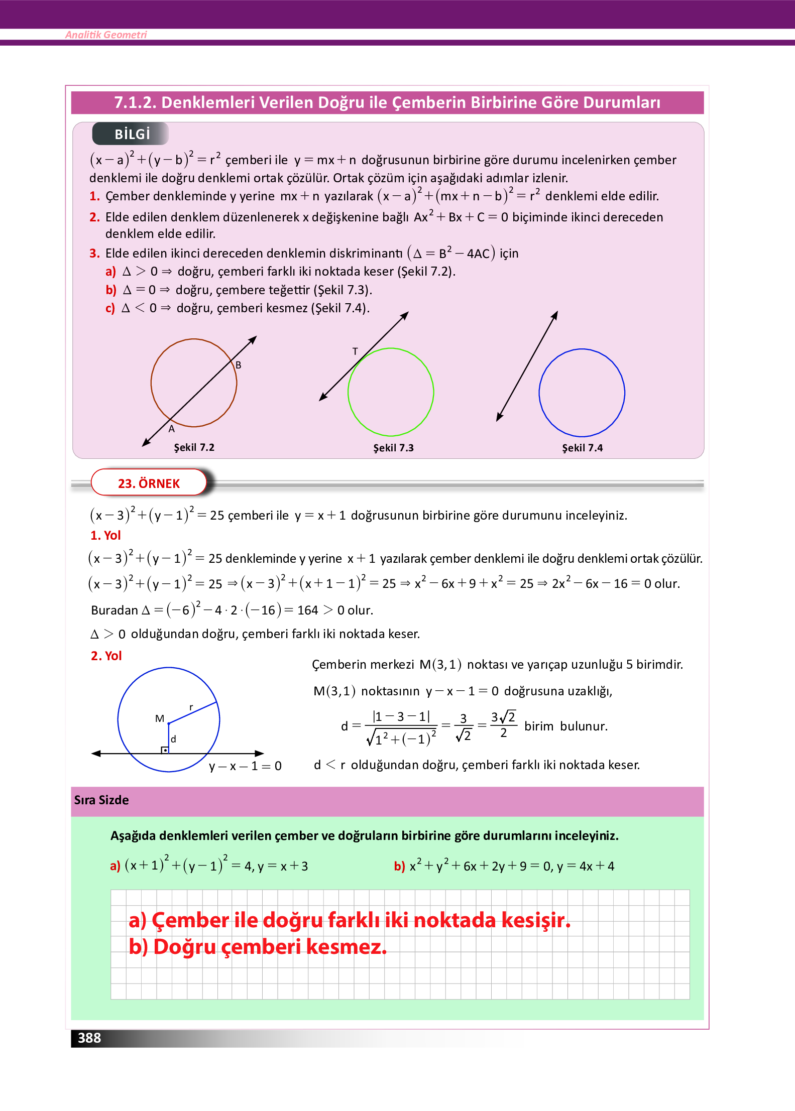 12. Sınıf Meb Yayınları Fen Lisesi Matematik Ders Kitabı Sayfa 388 Cevapları