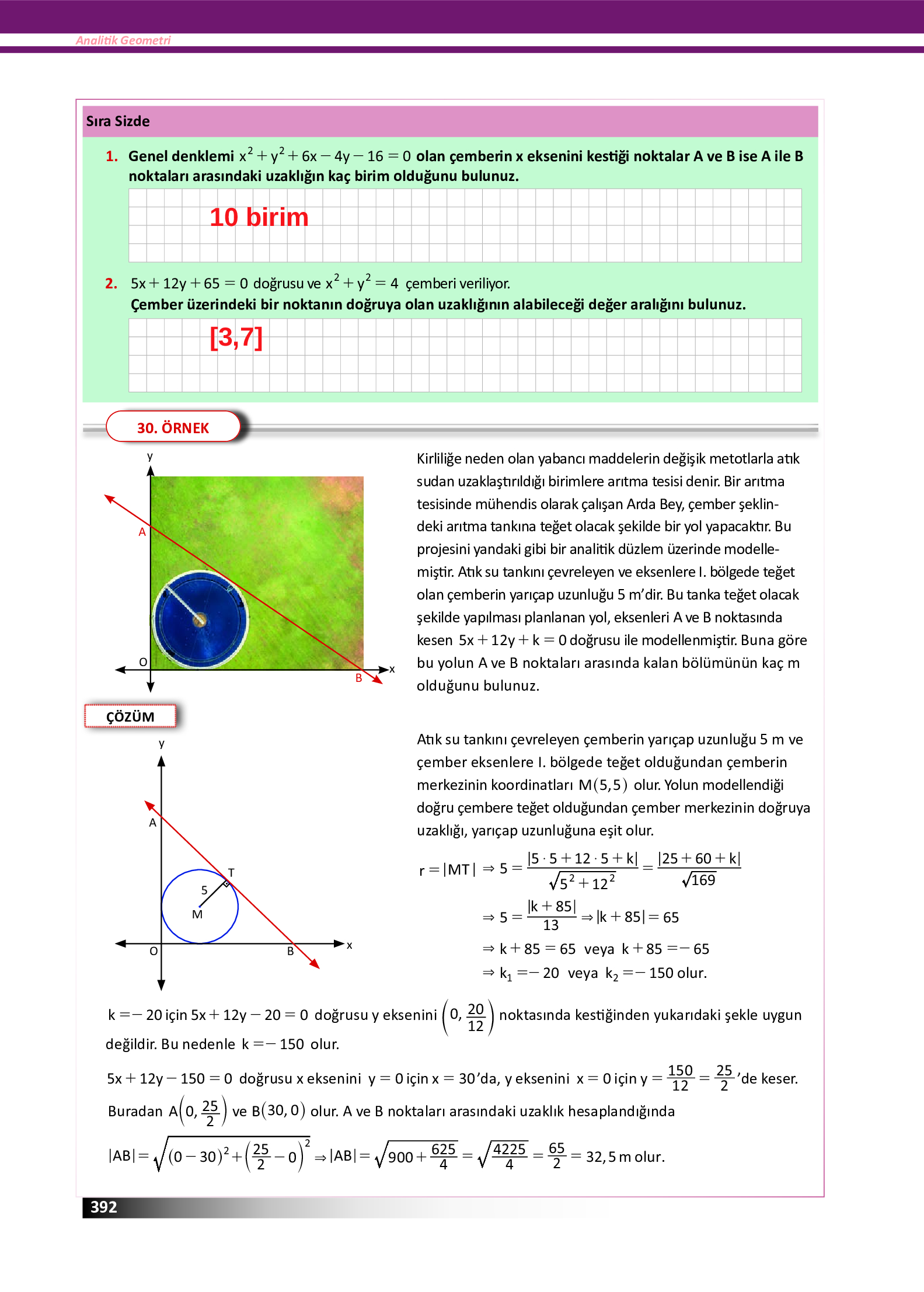 12. Sınıf Meb Yayınları Fen Lisesi Matematik Ders Kitabı Sayfa 392 Cevapları