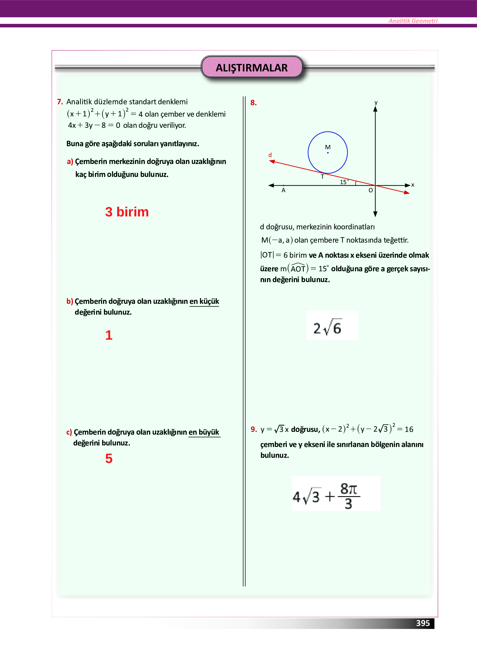 12. Sınıf Meb Yayınları Fen Lisesi Matematik Ders Kitabı Sayfa 395 Cevapları 12. Sınıf Meb Yayınları Fen Lisesi Matematik Ders Kitabı Sayfa 395 Cevapları