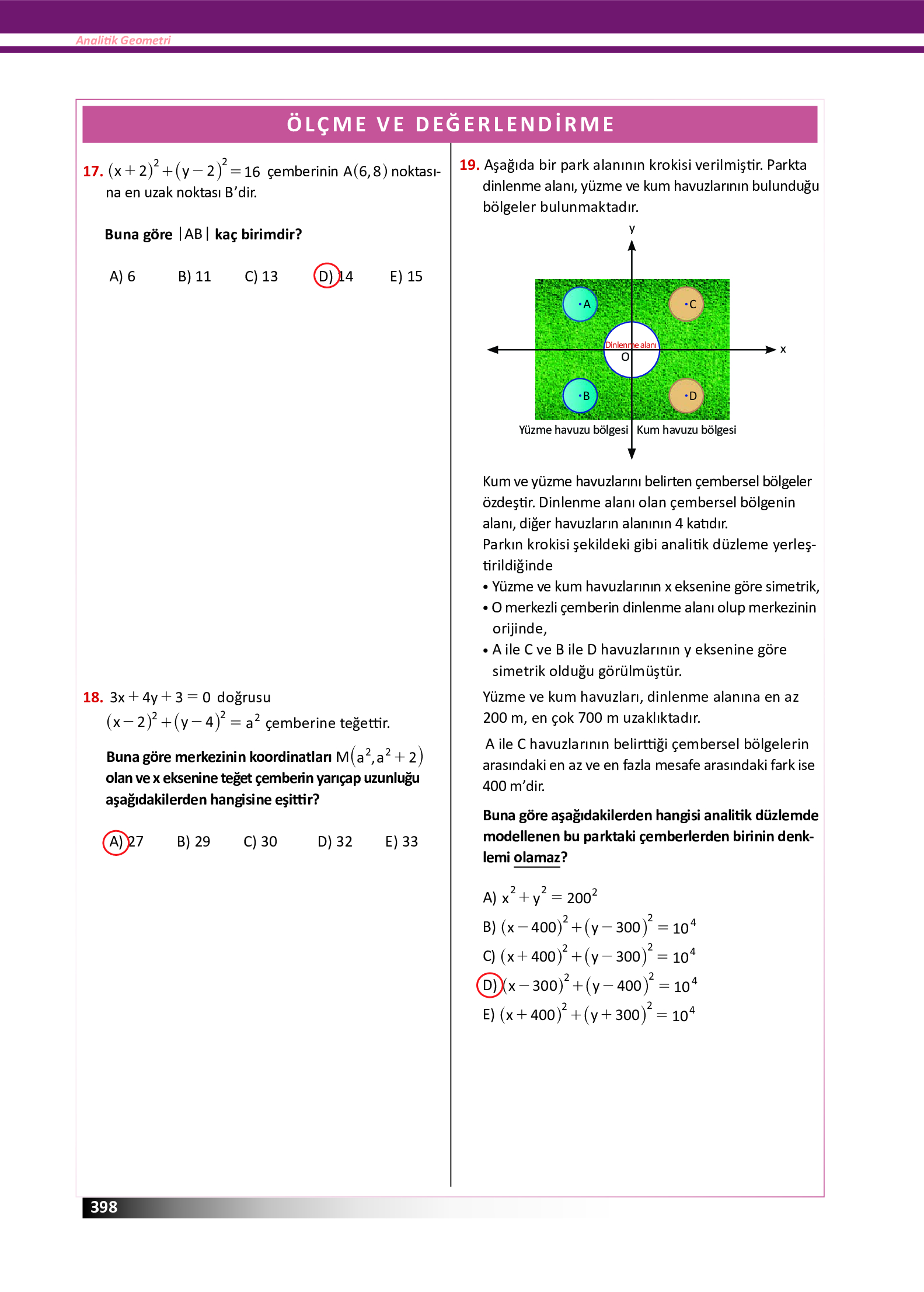 12. Sınıf Meb Yayınları Fen Lisesi Matematik Ders Kitabı Sayfa 398 Cevapları 12. Sınıf Meb Yayınları Fen Lisesi Matematik Ders Kitabı Sayfa 398 Cevapları