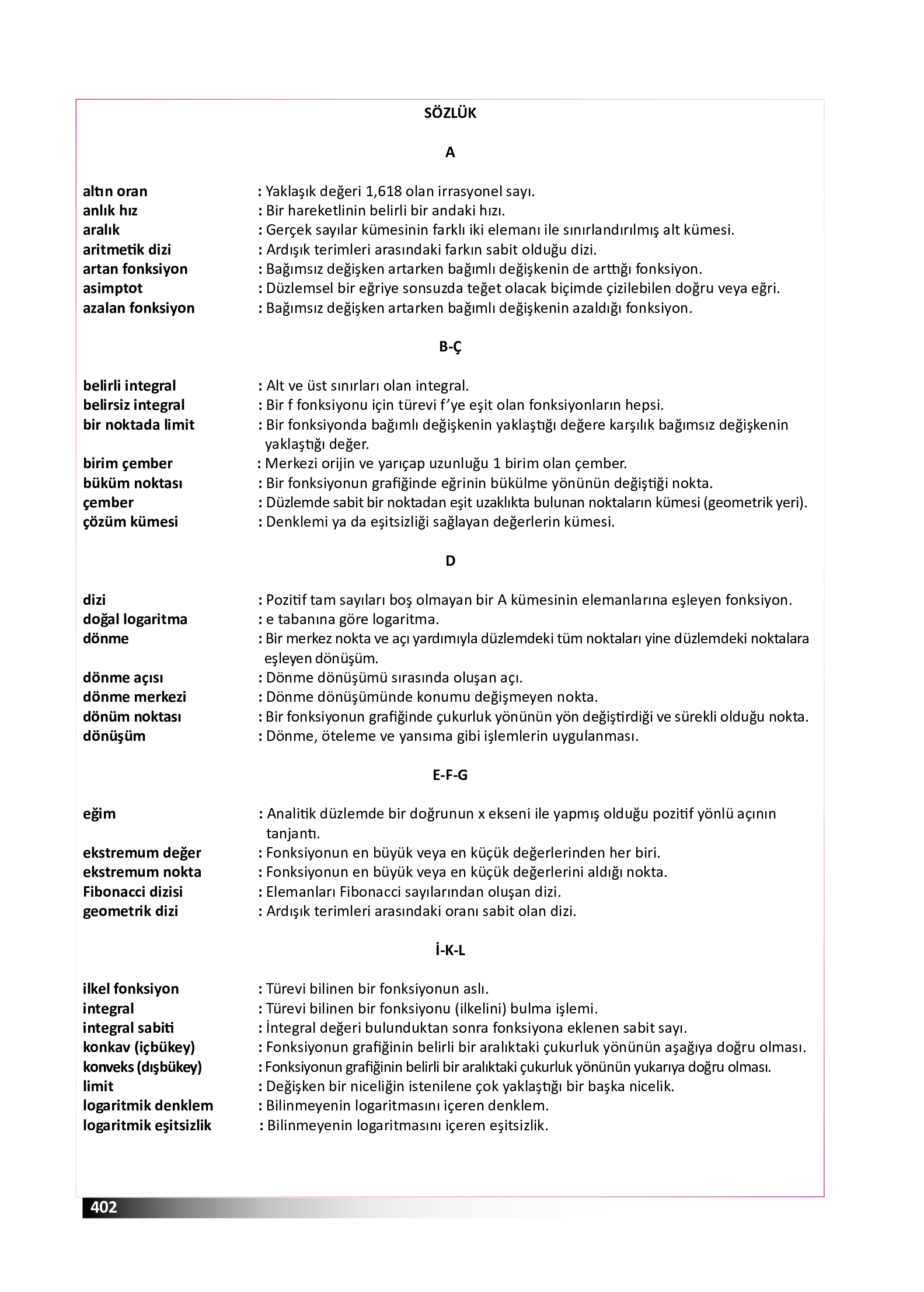 12. Sınıf Meb Yayınları Fen Lisesi Matematik Ders Kitabı Sayfa 402 Cevapları 12. Sınıf Meb Yayınları Fen Lisesi Matematik Ders Kitabı Sayfa 402 Cevapları