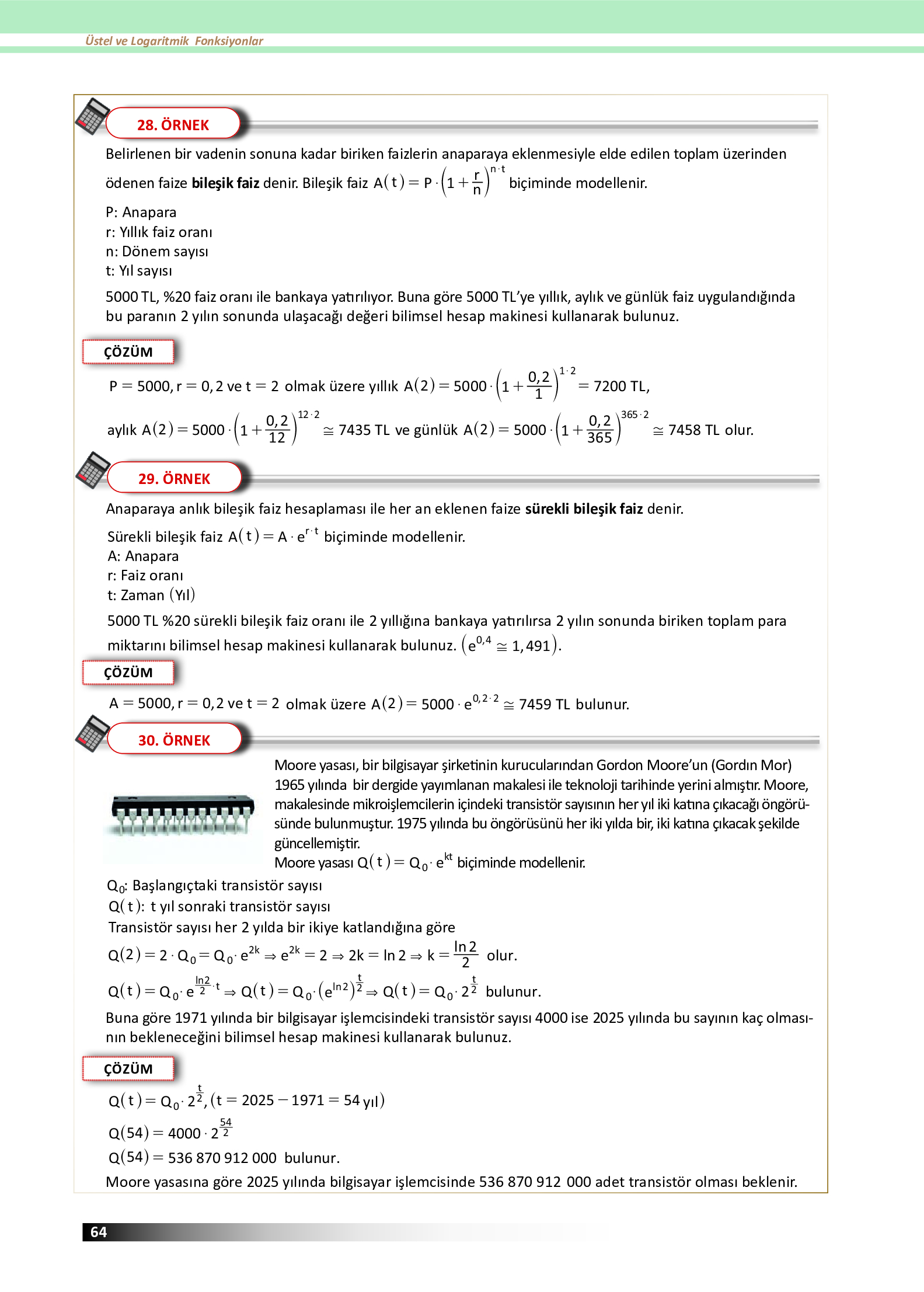 12. Sınıf Meb Yayınları Fen Lisesi Matematik Ders Kitabı Sayfa 64 Cevapları