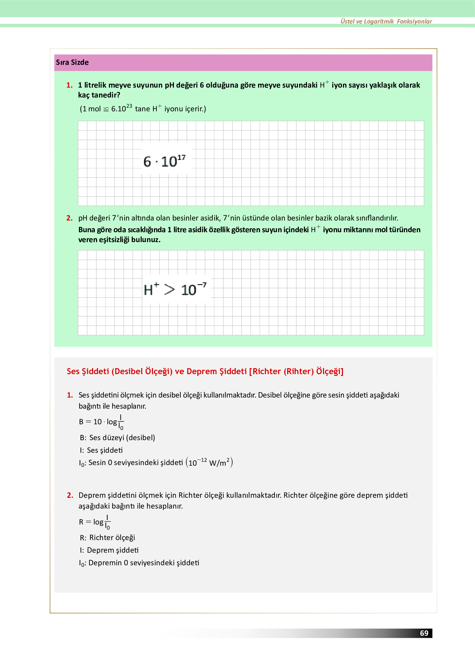 12. Sınıf Meb Yayınları Fen Lisesi Matematik Ders Kitabı Sayfa 69 Cevapları