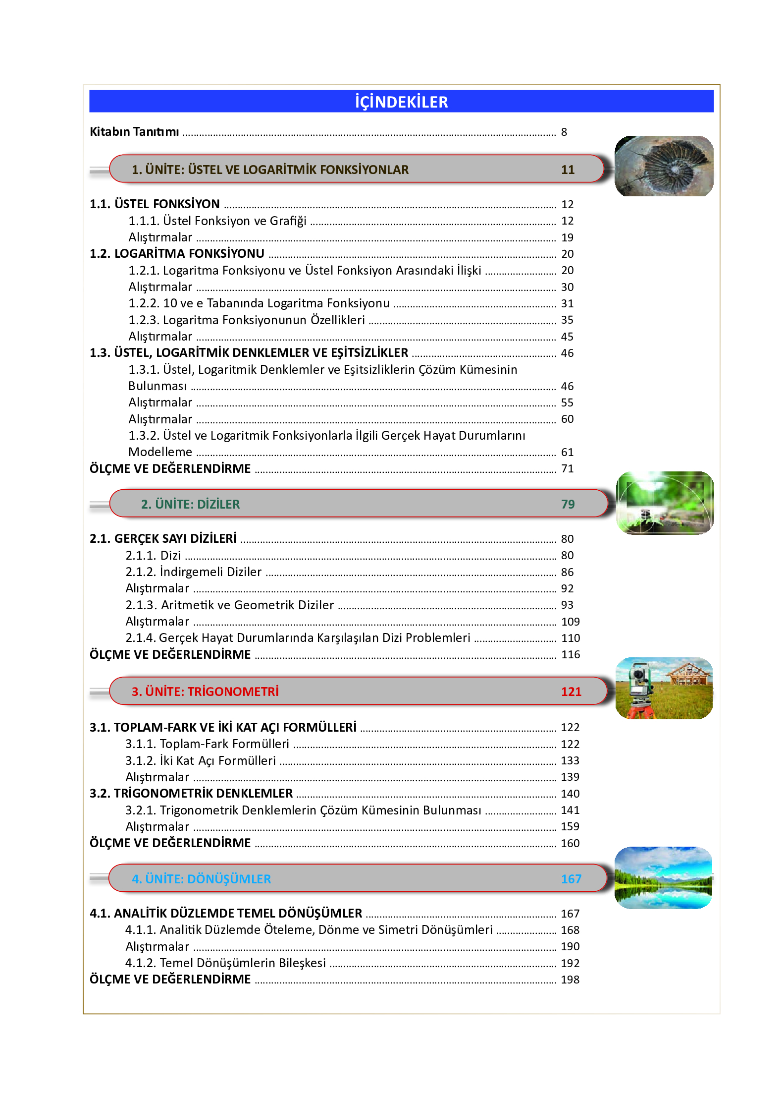 12. Sınıf Meb Yayınları Fen Lisesi Matematik Ders Kitabı Sayfa 7 Cevapları