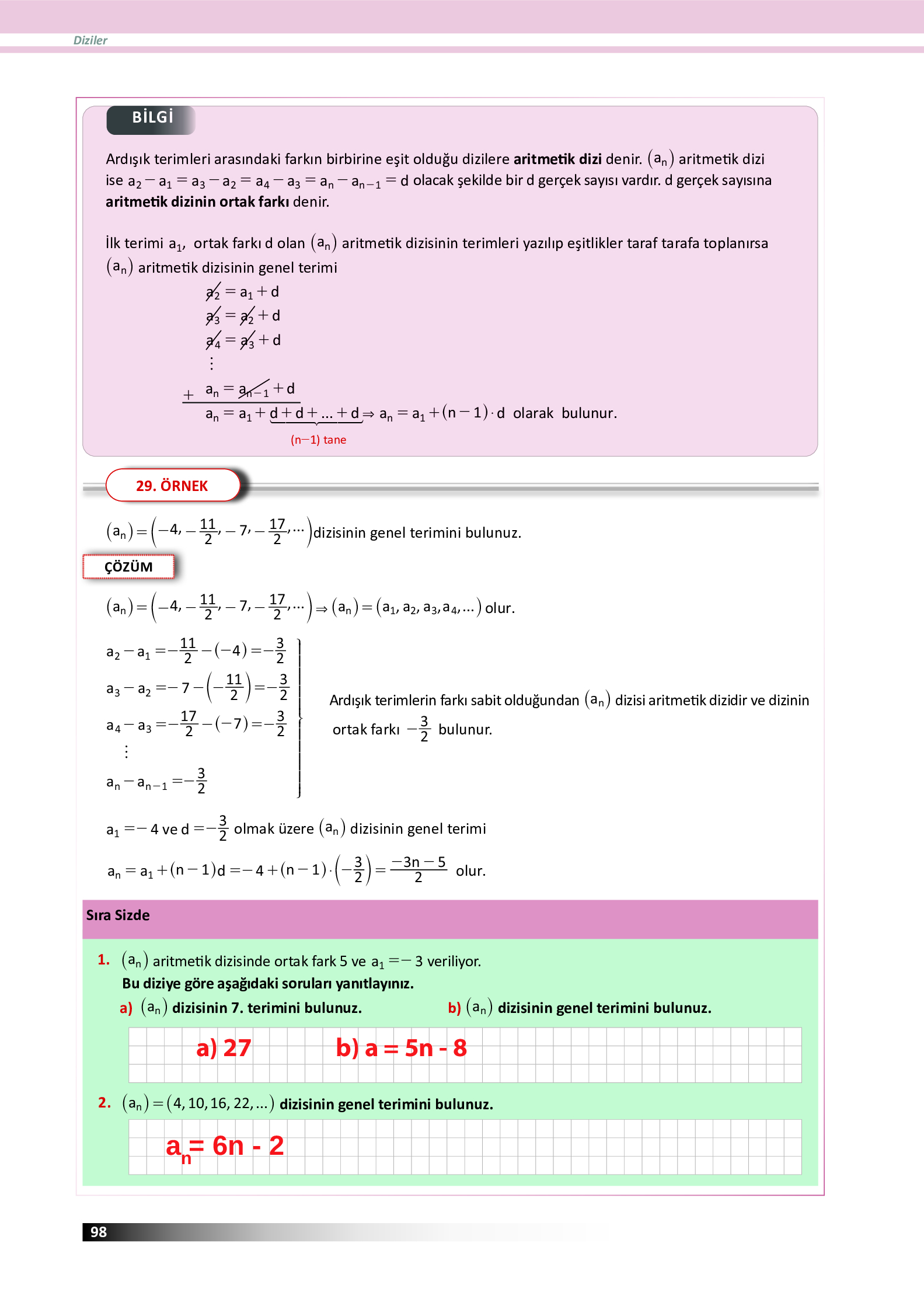 12. Sınıf Meb Yayınları Fen Lisesi Matematik Ders Kitabı Sayfa 98 Cevapları 12. Sınıf Meb Yayınları Fen Lisesi Matematik Ders Kitabı Sayfa 98 Cevapları