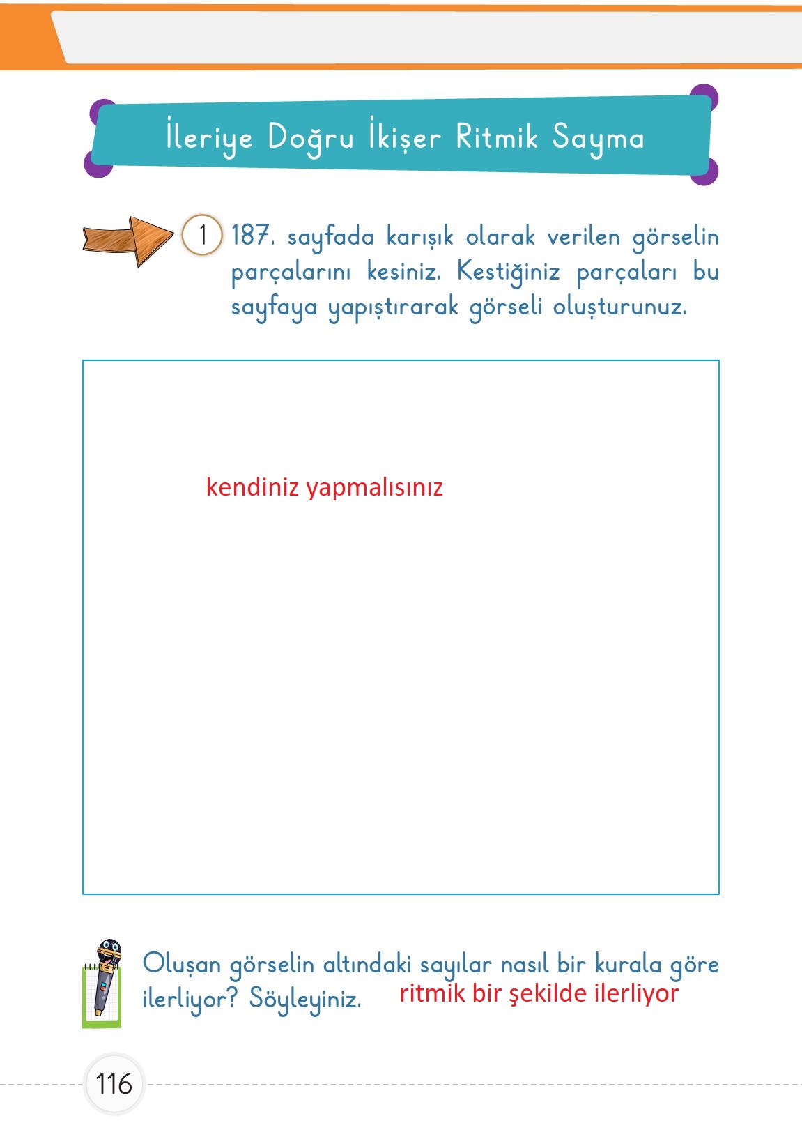 1. Sınıf Meb Yayınları Matematik Ders Kitabı 1. Kitap Sayfa 116 Cevapları