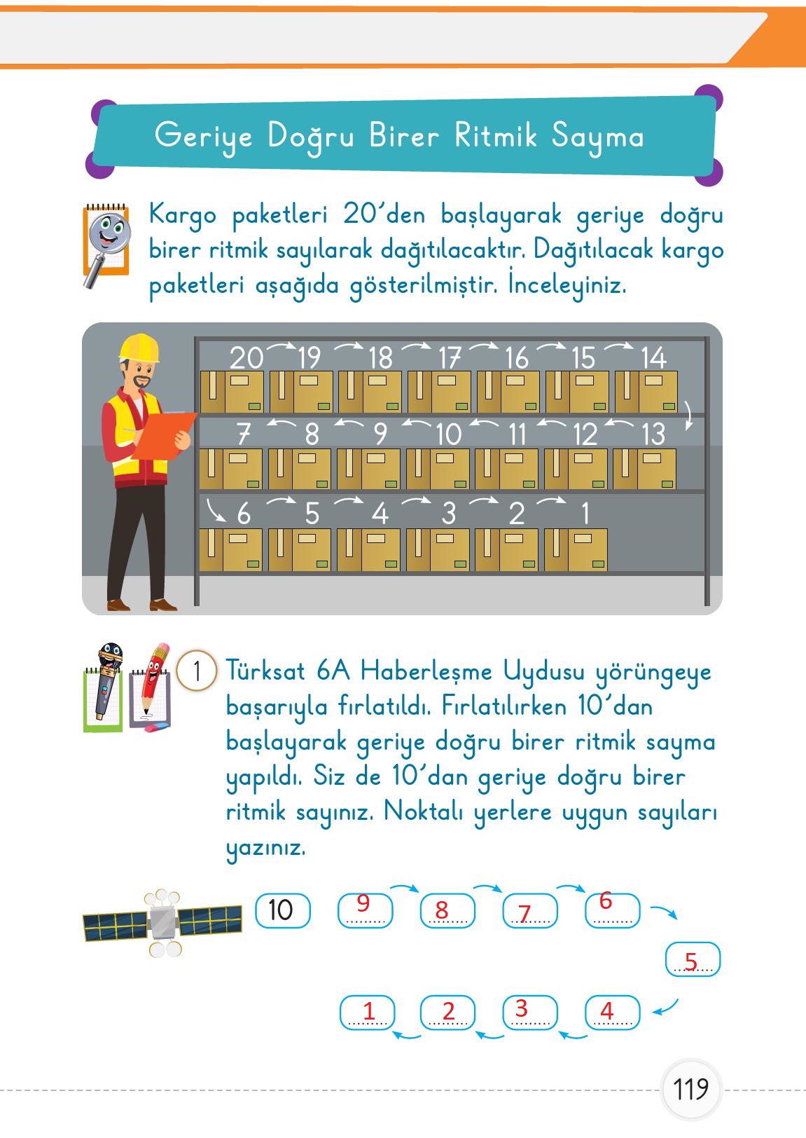 1. Sınıf Meb Yayınları Matematik Ders Kitabı 1. Kitap Sayfa 119 Cevapları 1. Sınıf Meb Yayınları Matematik Ders Kitabı 1. Kitap Sayfa 119 Cevapları