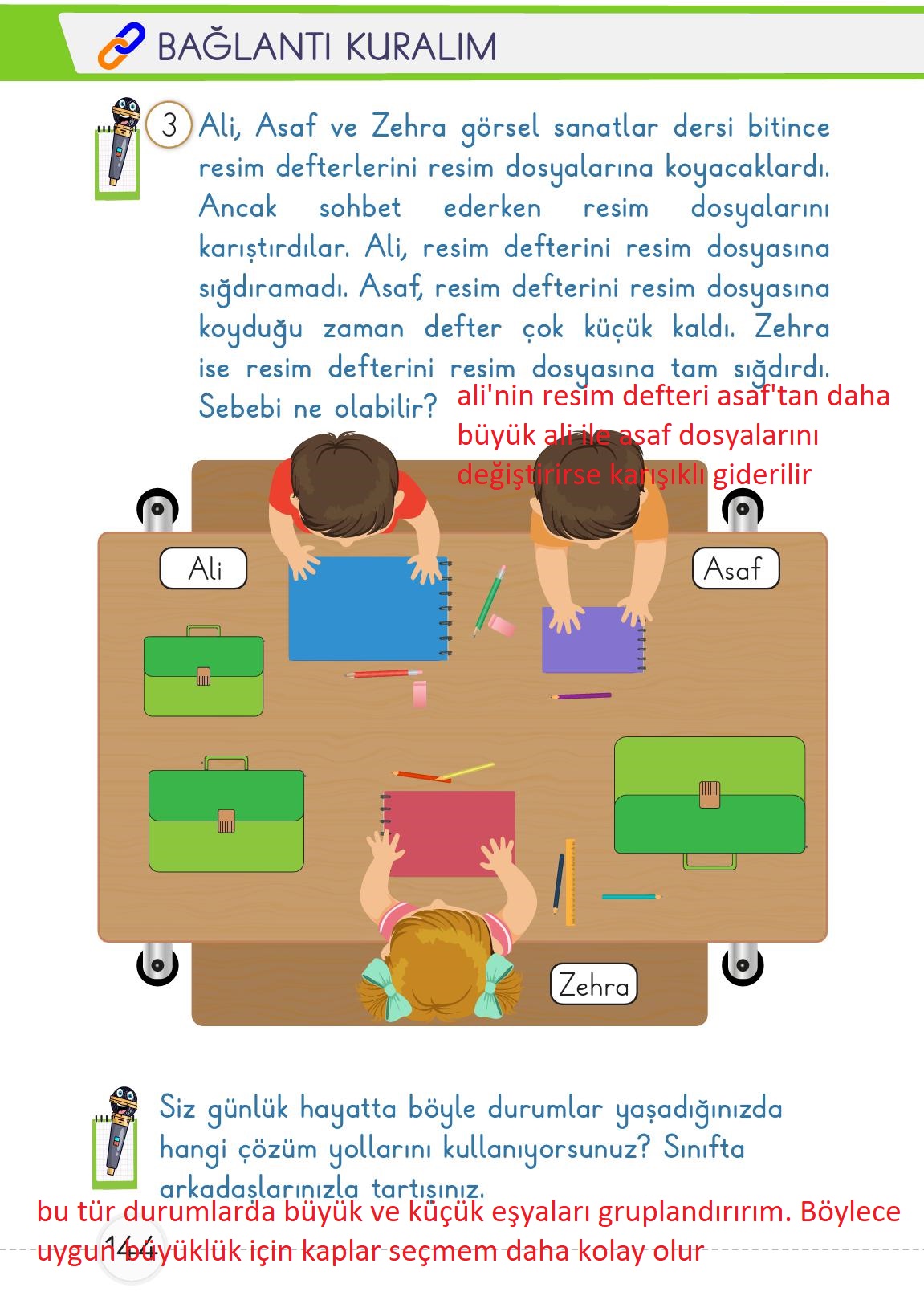 1. Sınıf Meb Yayınları Matematik Ders Kitabı 1. Kitap Sayfa 144 Cevapları