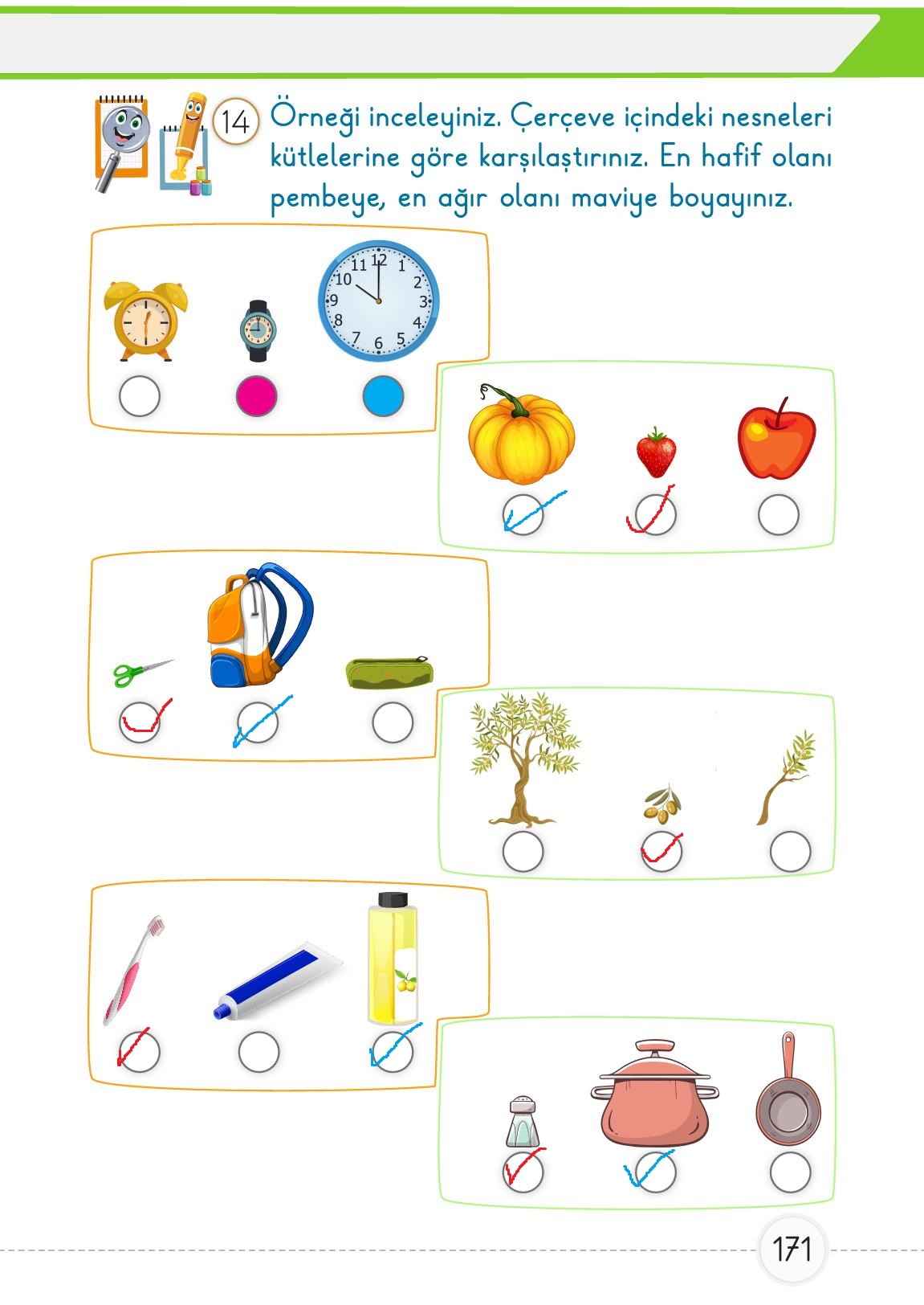 1. Sınıf Meb Yayınları Matematik Ders Kitabı 1. Kitap Sayfa 171 Cevapları
