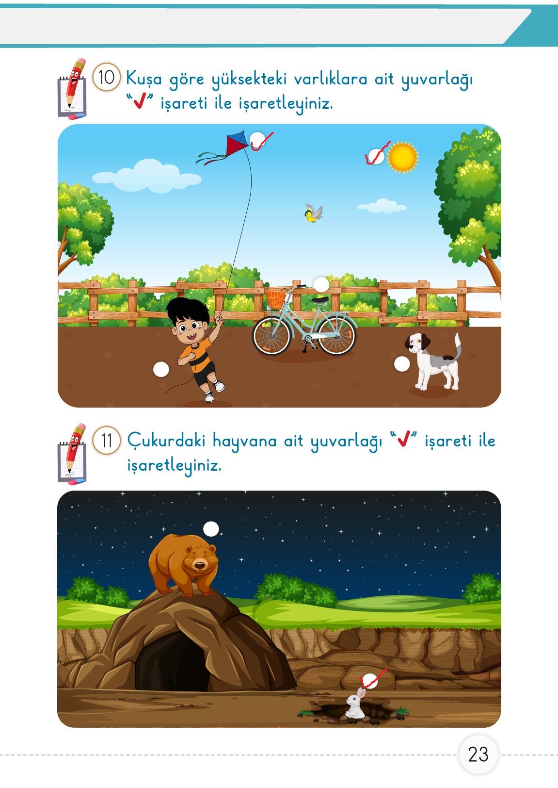 1. Sınıf Meb Yayınları Matematik Ders Kitabı 1. Kitap Sayfa 23 Cevapları