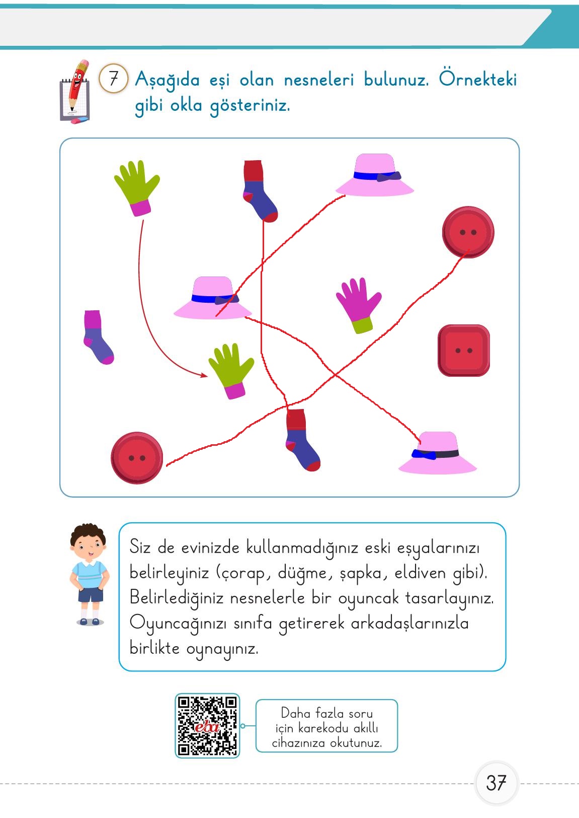 1. Sınıf Meb Yayınları Matematik Ders Kitabı 1. Kitap Sayfa 37 Cevapları