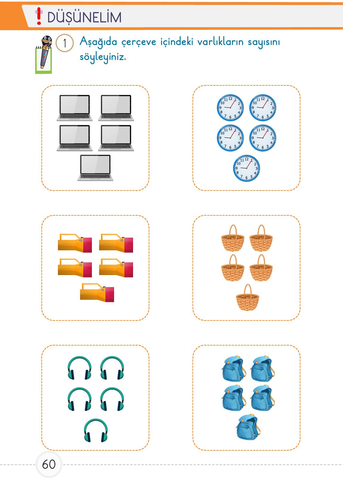 1. Sınıf Meb Yayınları Matematik Ders Kitabı 1. Kitap Sayfa 60 Cevapları 1. Sınıf Meb Yayınları Matematik Ders Kitabı 1. Kitap Sayfa 60 Cevapları