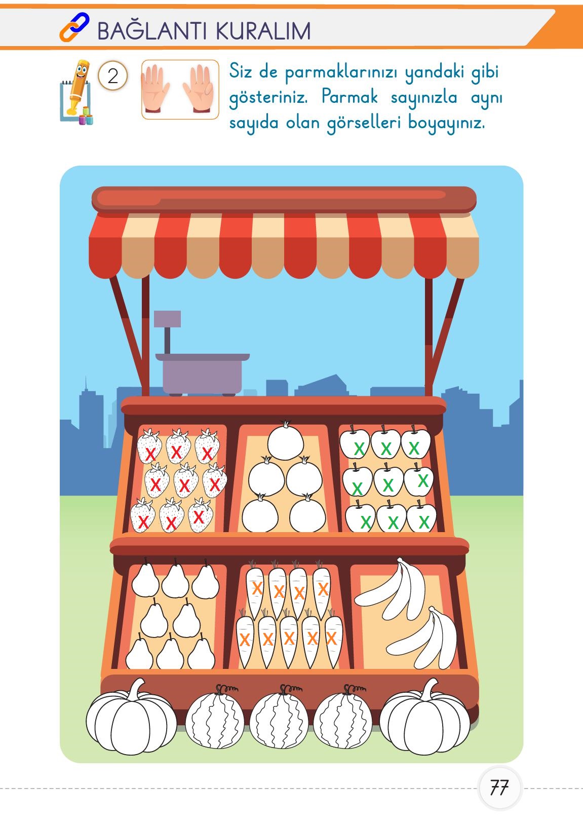 1. Sınıf Meb Yayınları Matematik Ders Kitabı 1. Kitap Sayfa 77 Cevapları