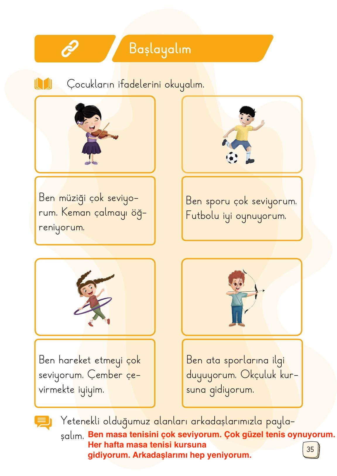 1. Sınıf Meb Yayınları Türkçe Ders Kitabı 1. Kitap Sayfa 35 Cevapları