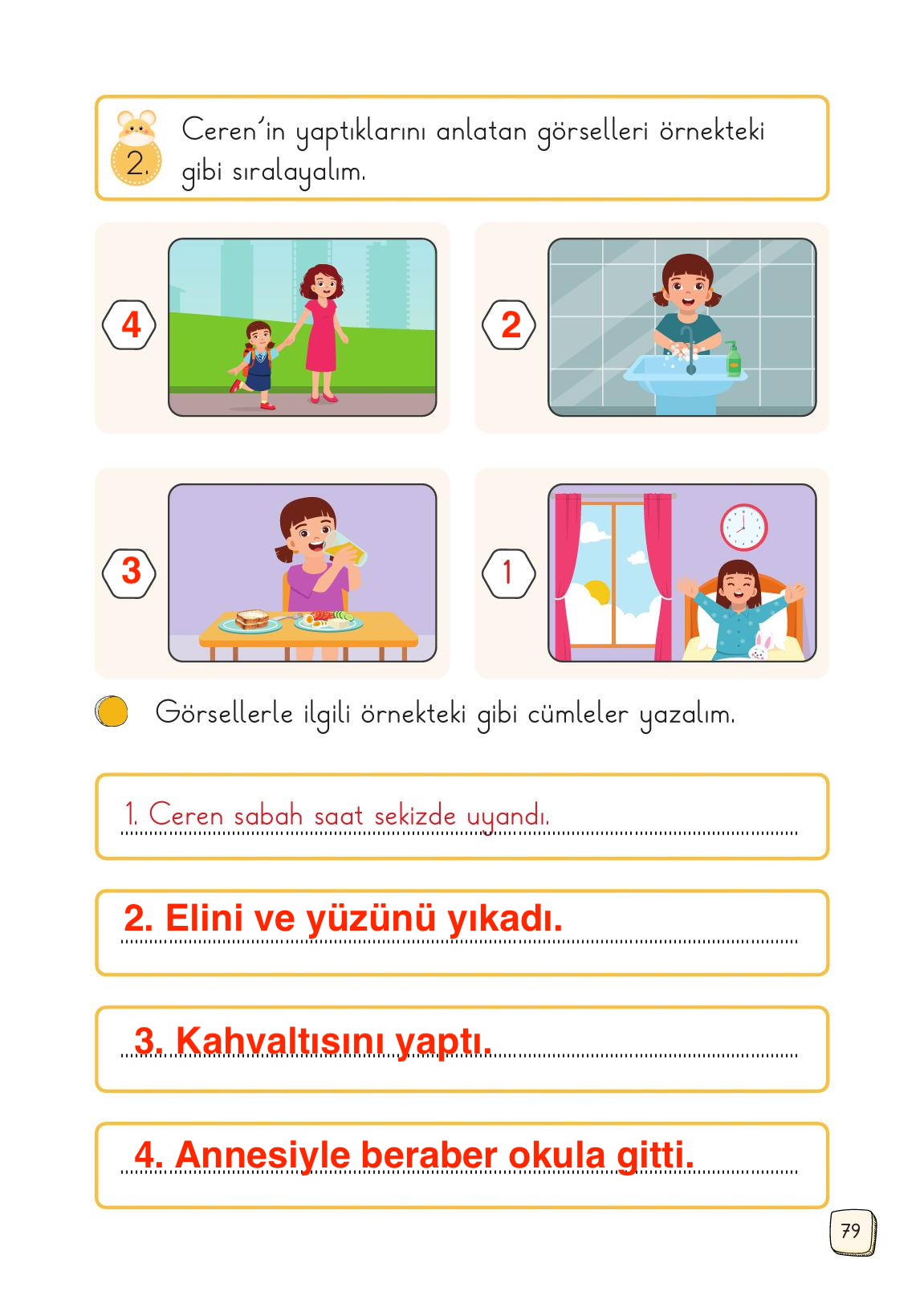 1. Sınıf Meb Yayınları Türkçe Ders Kitabı 1. Kitap Sayfa 79 Cevapları