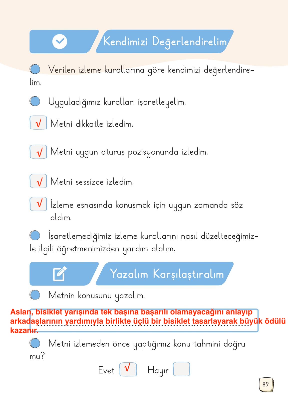 1. Sınıf Meb Yayınları Türkçe Ders Kitabı 1. Kitap Sayfa 89 Cevapları 1. Sınıf Meb Yayınları Türkçe Ders Kitabı 1. Kitap Sayfa 89 Cevapları