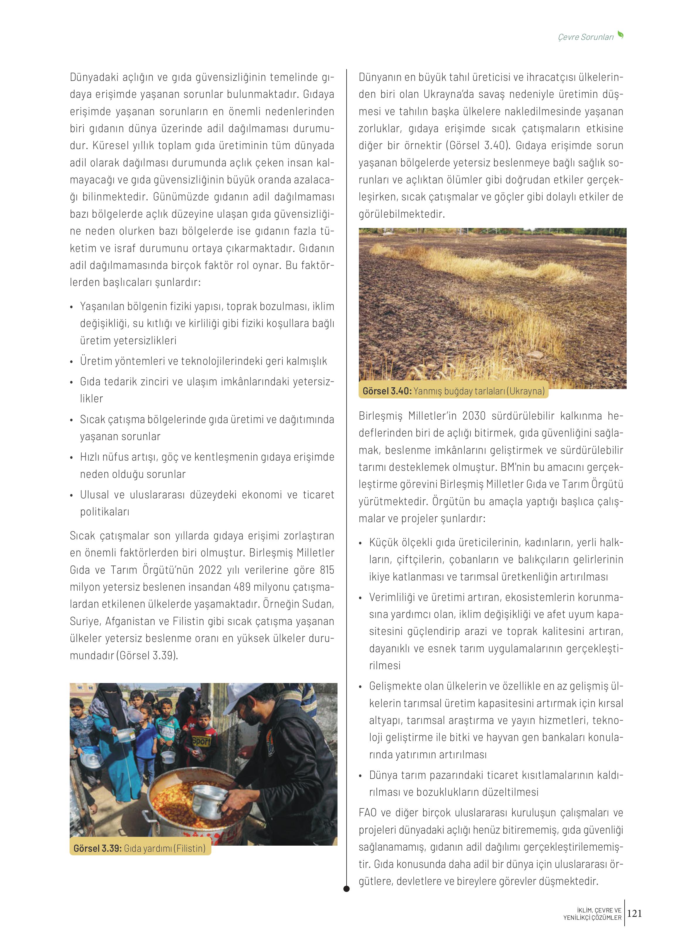 10-11-12. Sınıf Meb Yayınları İklim Çevre Ve Yenilikçi Çözümler Ders Kitabı Sayfa 121 Cevapları