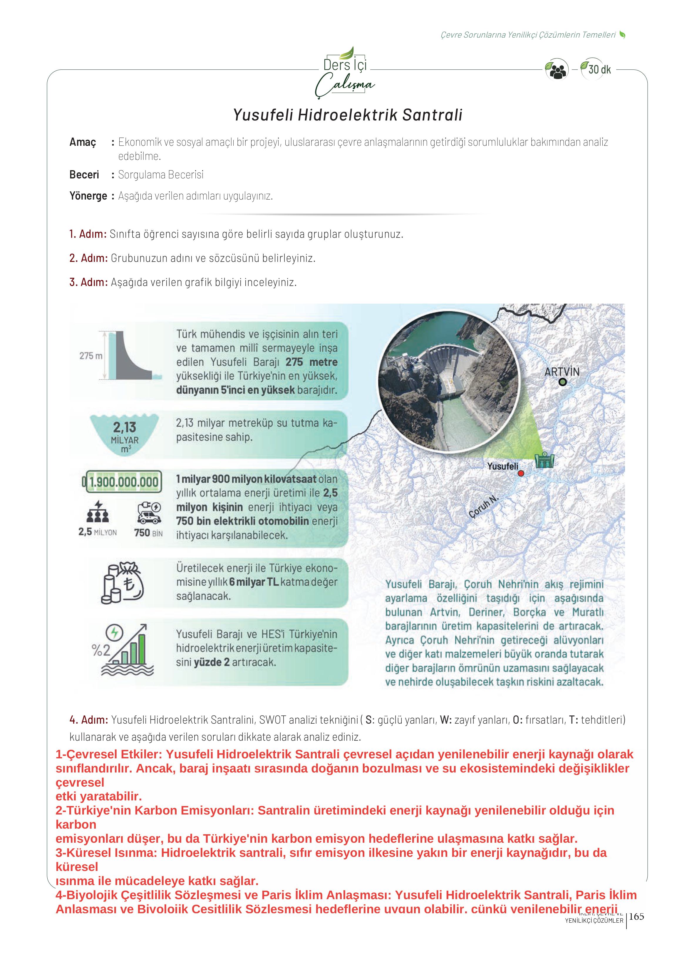 10-11-12. Sınıf Meb Yayınları İklim Çevre Ve Yenilikçi Çözümler Ders Kitabı Sayfa 165 Cevapları
