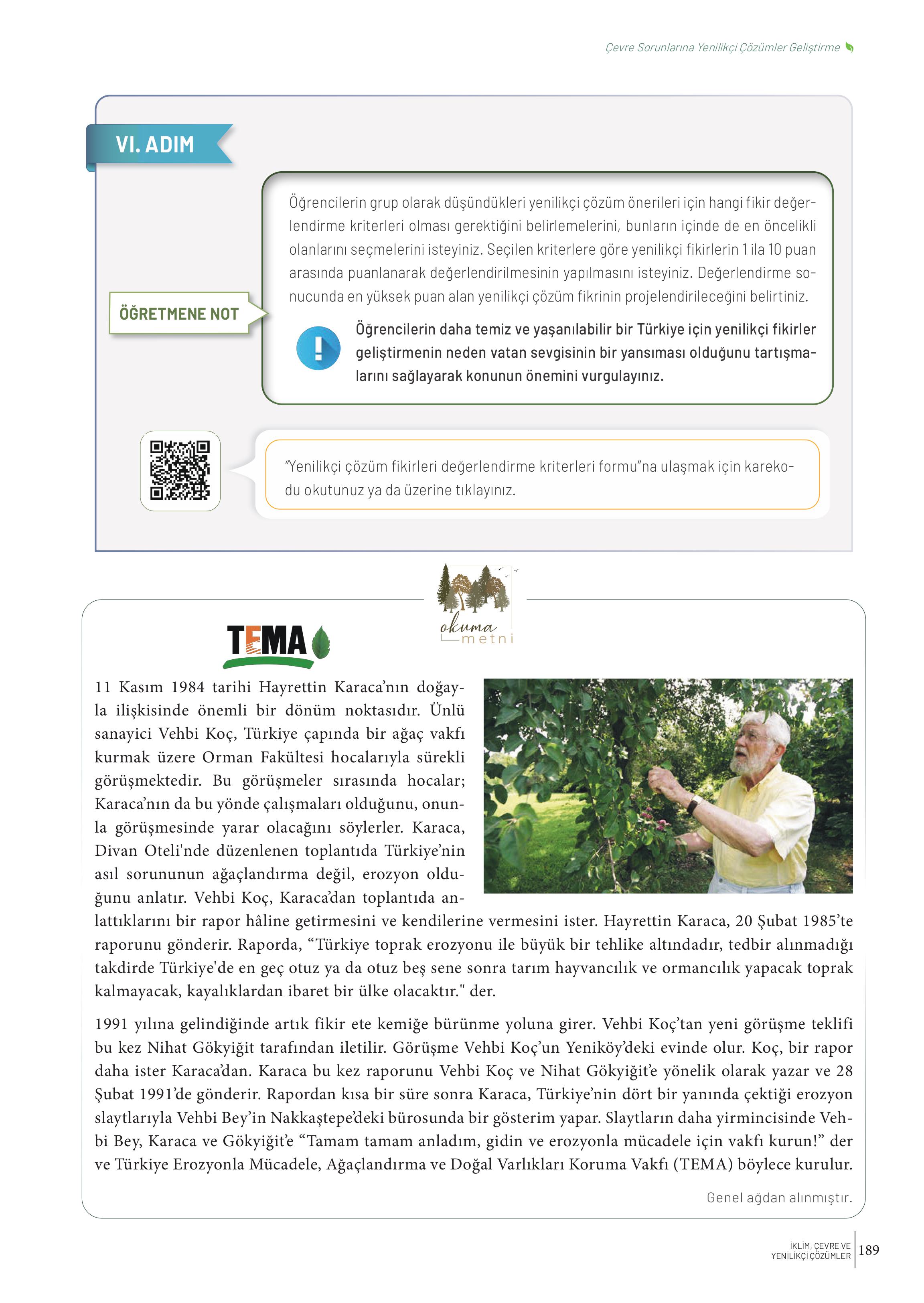 10-11-12. Sınıf Meb Yayınları İklim Çevre Ve Yenilikçi Çözümler Ders Kitabı Sayfa 189 Cevapları