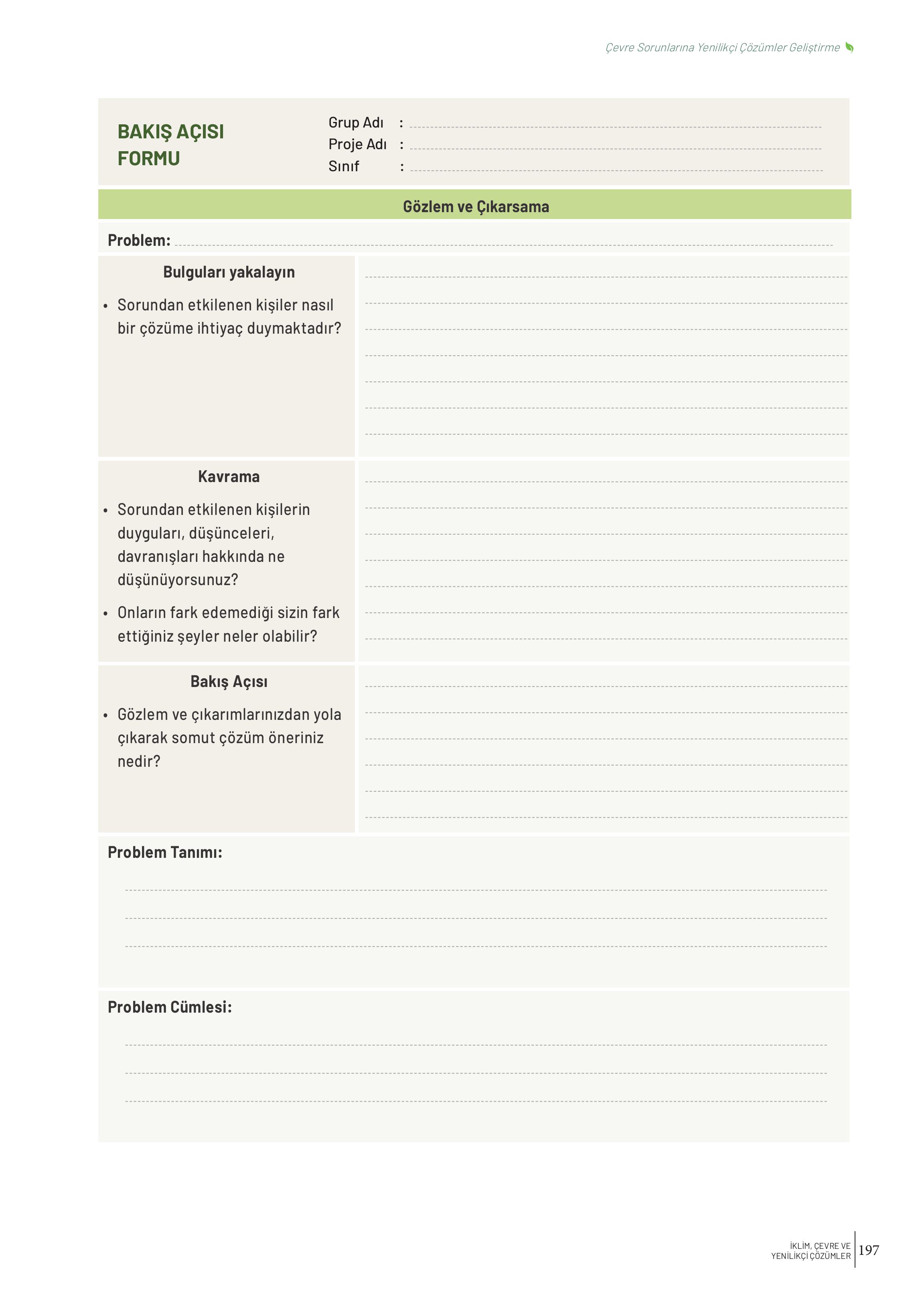 10-11-12. Sınıf Meb Yayınları İklim Çevre Ve Yenilikçi Çözümler Ders Kitabı Sayfa 197 Cevapları