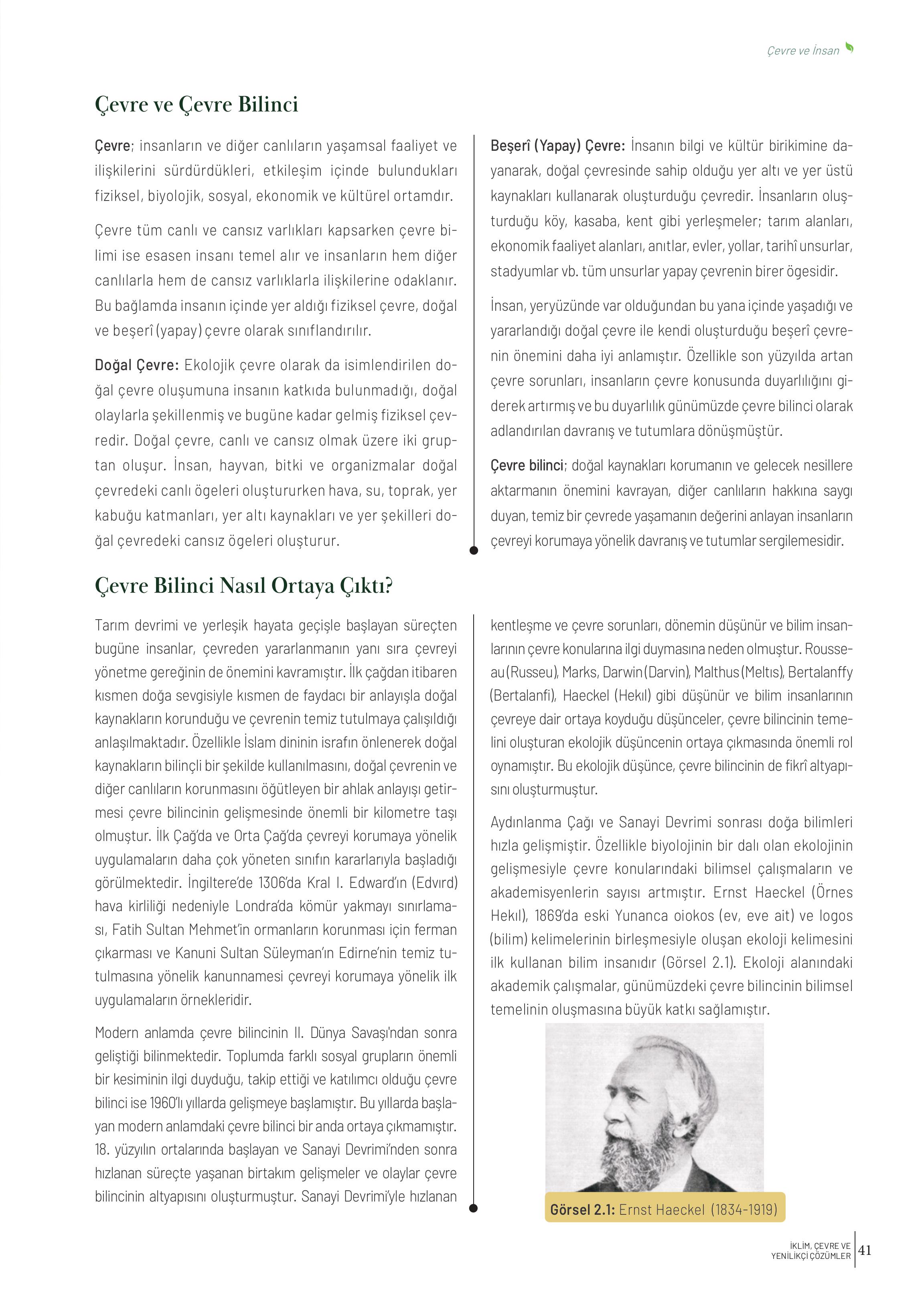 10-11-12. Sınıf Meb Yayınları İklim Çevre Ve Yenilikçi Çözümler Ders Kitabı Sayfa 41 Cevapları