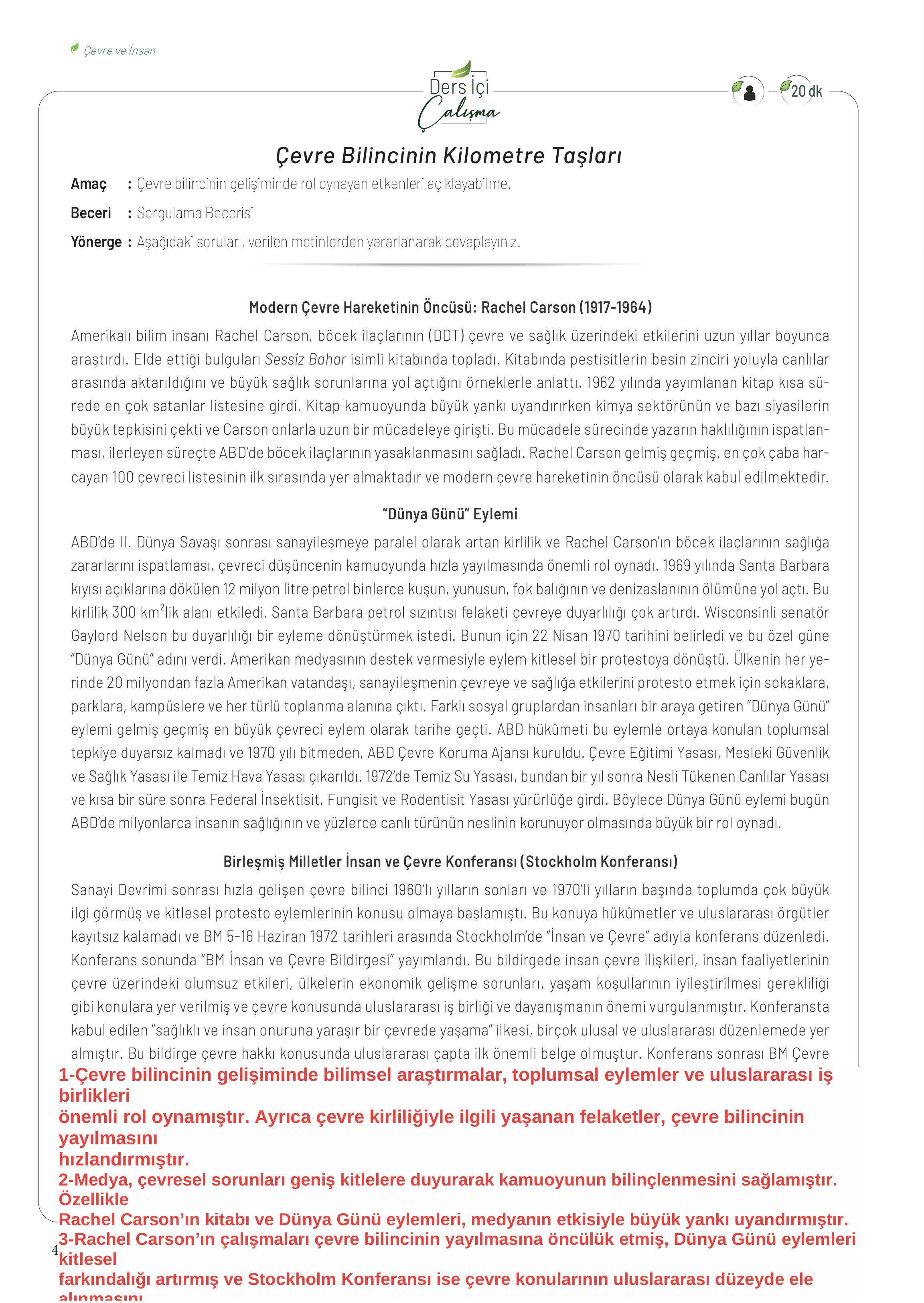 10-11-12. Sınıf Meb Yayınları İklim Çevre Ve Yenilikçi Çözümler Ders Kitabı Sayfa 44 Cevapları