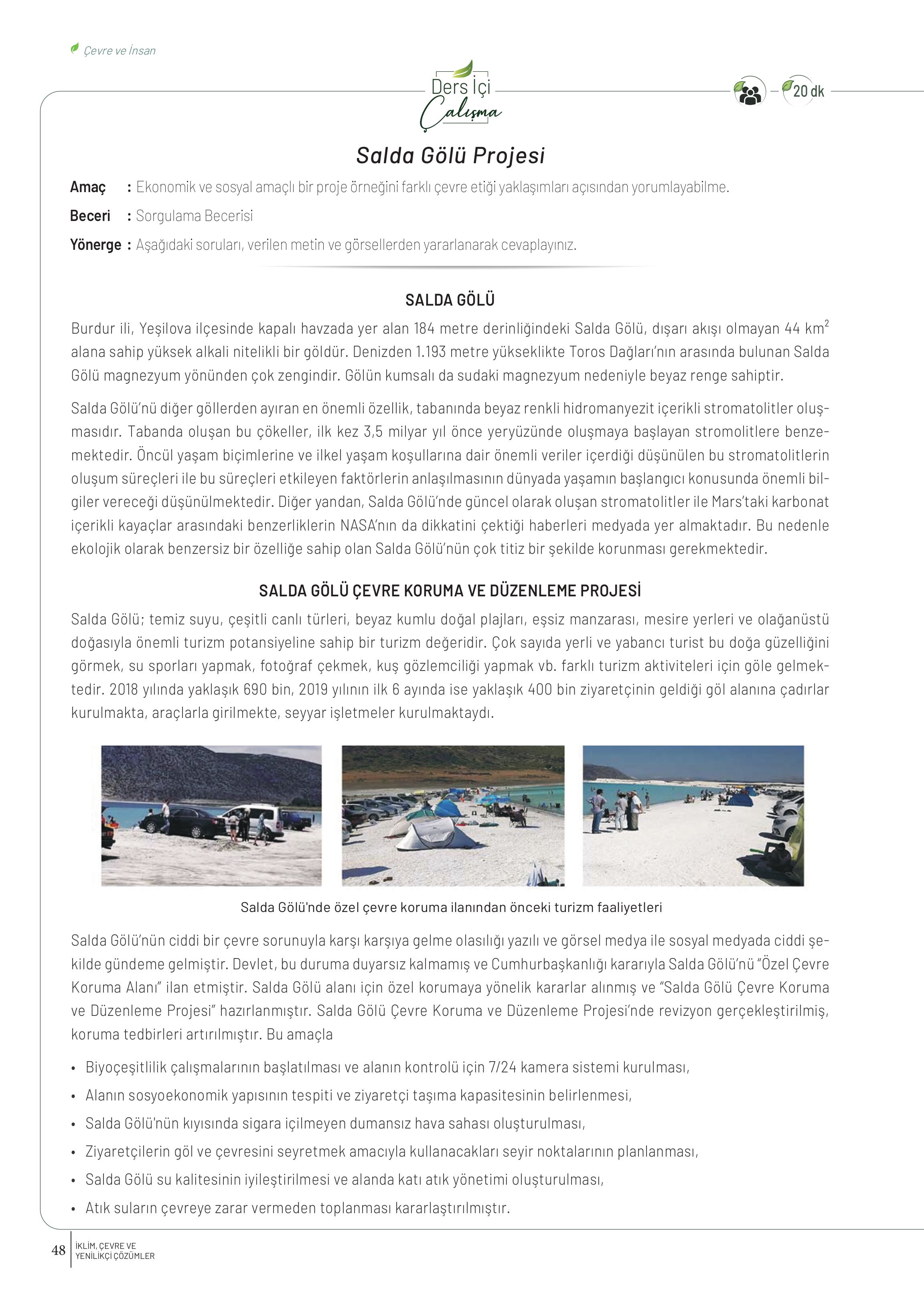 10-11-12. Sınıf Meb Yayınları İklim Çevre Ve Yenilikçi Çözümler Ders Kitabı Sayfa 48 Cevapları