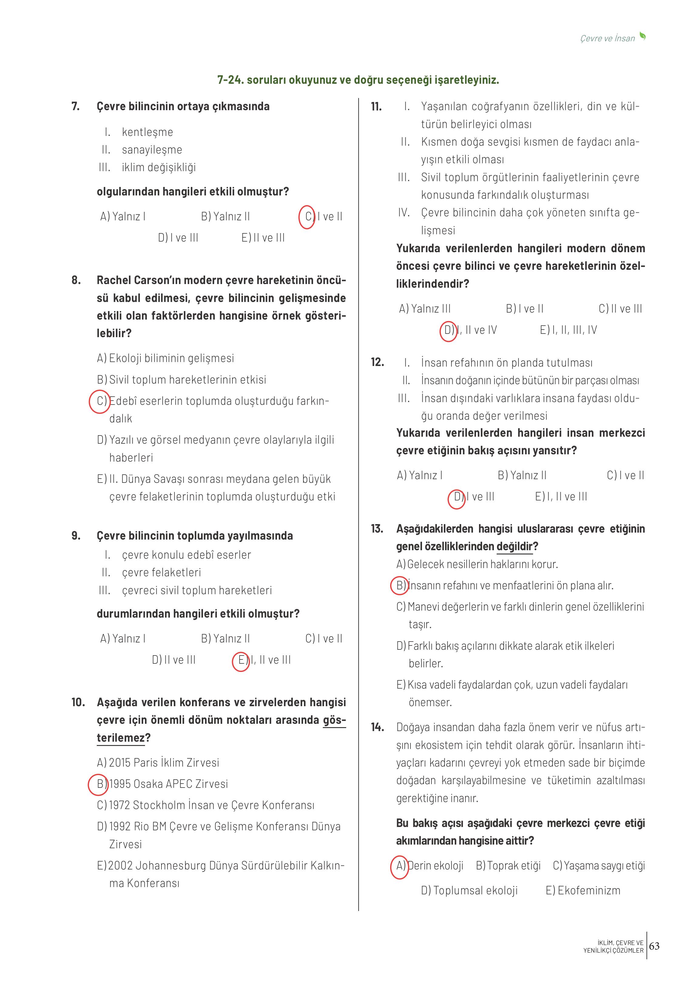 10-11-12. Sınıf Meb Yayınları İklim Çevre Ve Yenilikçi Çözümler Ders Kitabı Sayfa 63 Cevapları 10-11-12. Sınıf Meb Yayınları İklim Çevre Ve Yenilikçi Çözümler Ders Kitabı Sayfa 63 Cevapları