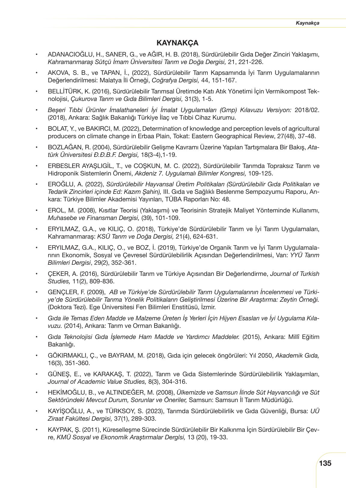 10-11. Sınıf Meb Yayınları Sürdürülebilir Tarım Ve Gıda Güvenliği Ders Kitabı Sayfa 135 Cevapları