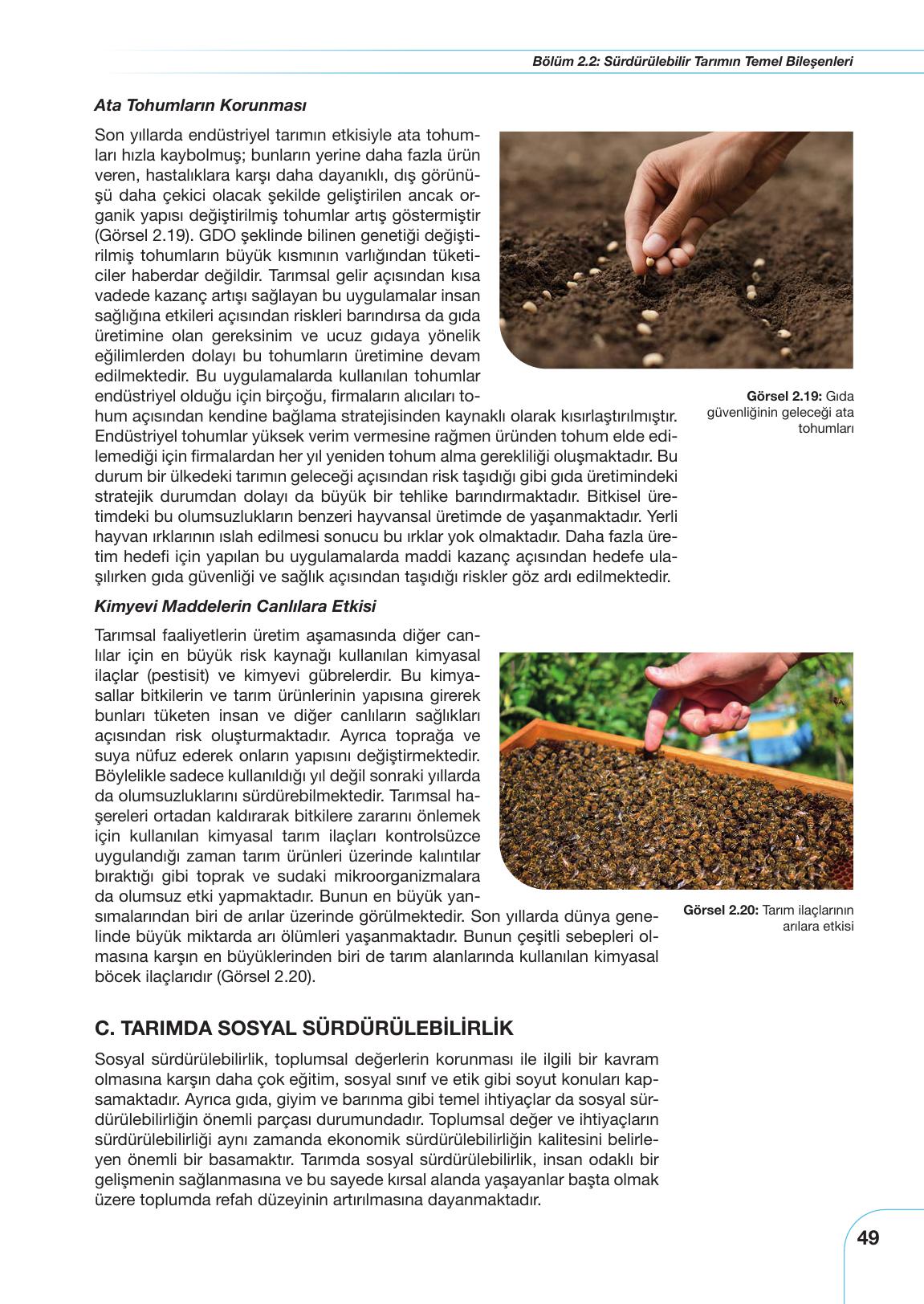 10-11. Sınıf Meb Yayınları Sürdürülebilir Tarım Ve Gıda Güvenliği Ders Kitabı Sayfa 49 Cevapları