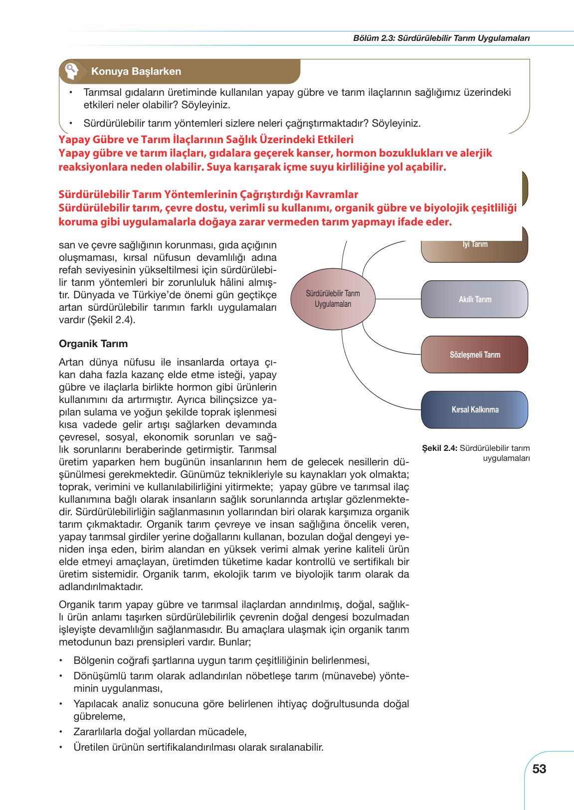 10-11. Sınıf Meb Yayınları Sürdürülebilir Tarım Ve Gıda Güvenliği Ders Kitabı Sayfa 53 Cevapları