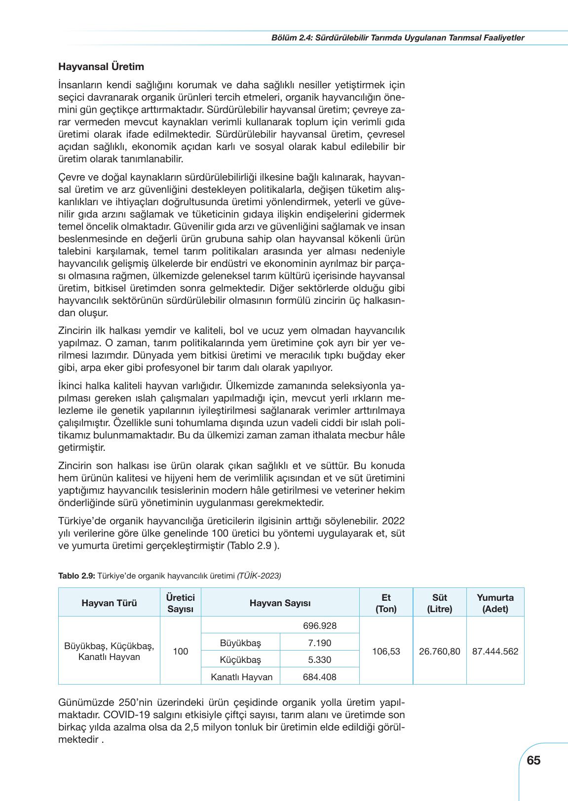 10-11. Sınıf Meb Yayınları Sürdürülebilir Tarım Ve Gıda Güvenliği Ders Kitabı Sayfa 65 Cevapları