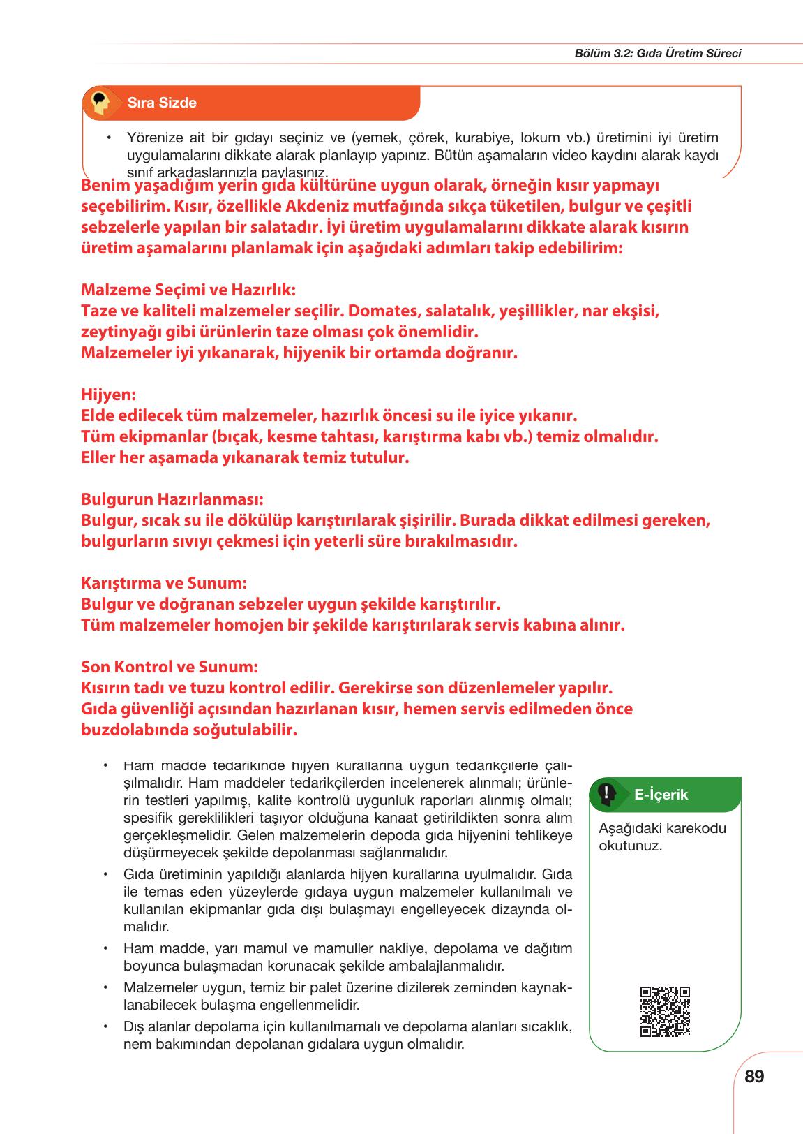 10-11. Sınıf Meb Yayınları Sürdürülebilir Tarım Ve Gıda Güvenliği Ders Kitabı Sayfa 89 Cevapları