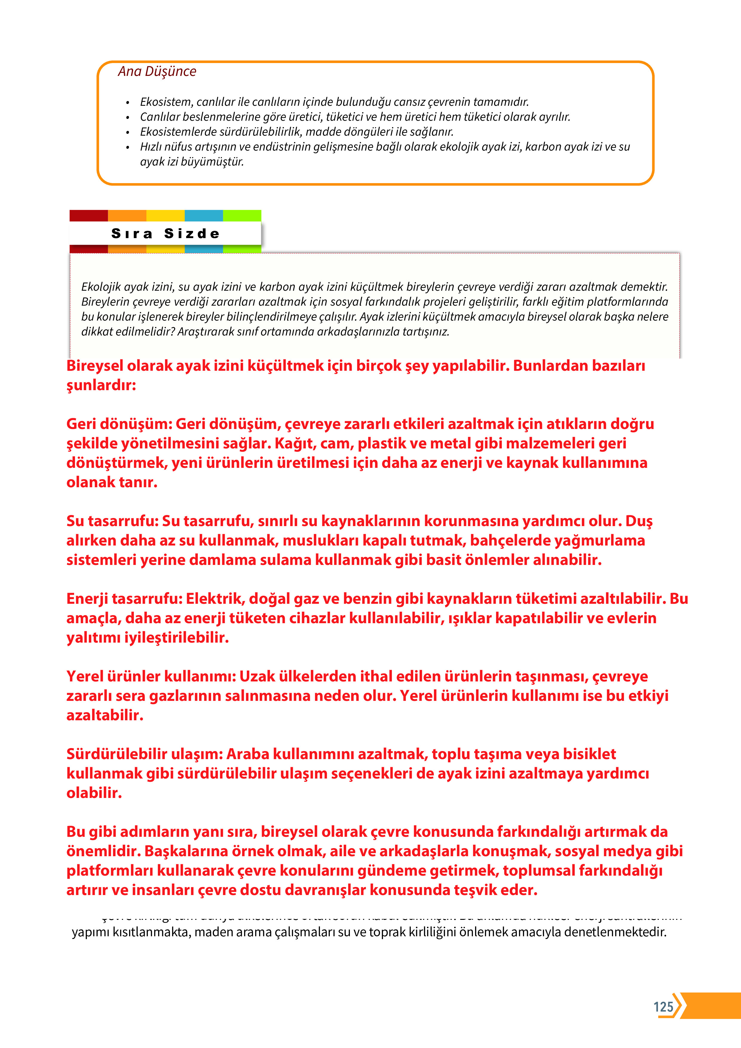 10. Sınıf Meb Yayınları Fen Lisesi Biyoloji Ders Kitabı Sayfa 125 Cevapları