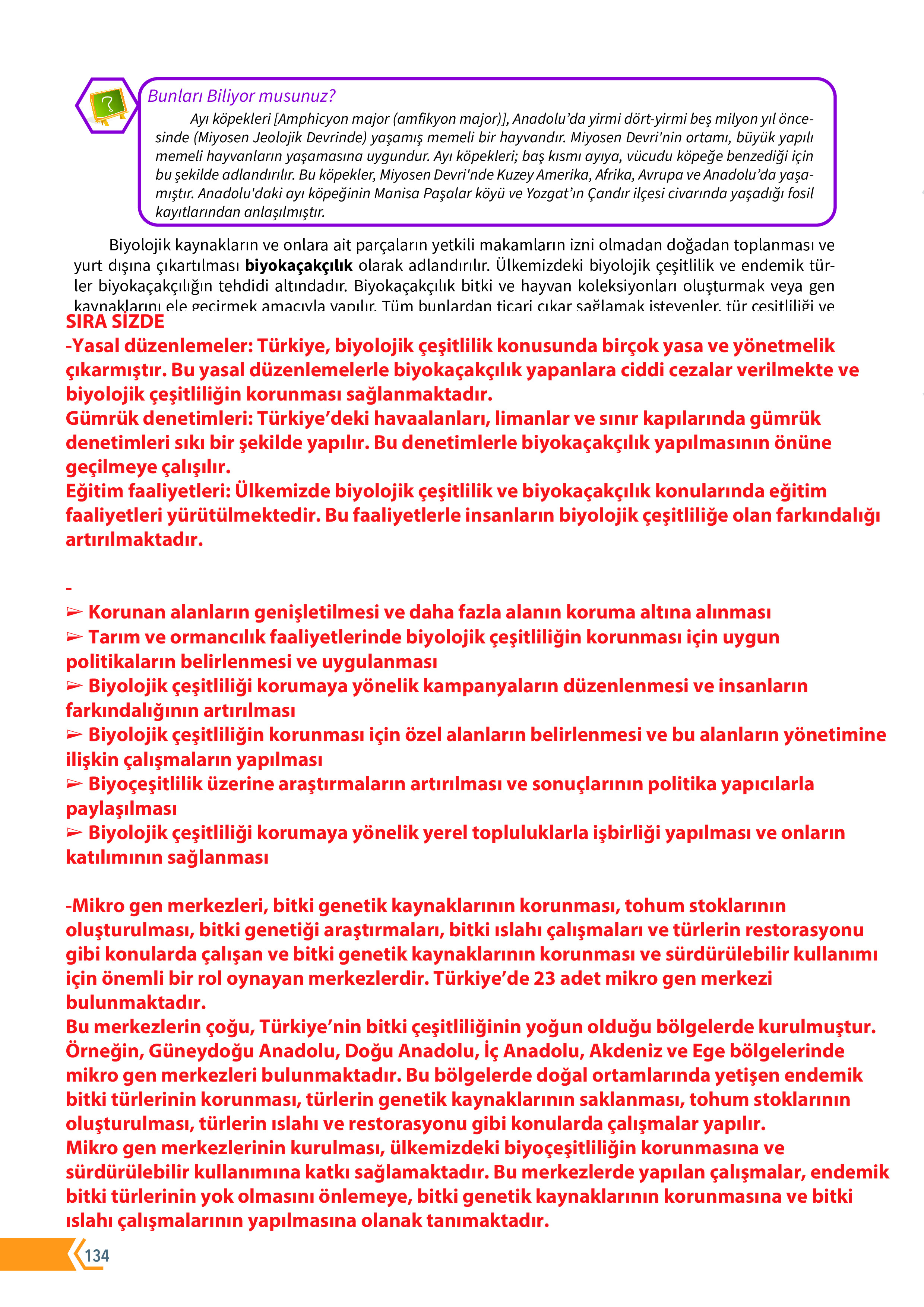 10. Sınıf Meb Yayınları Fen Lisesi Biyoloji Ders Kitabı Sayfa 134 Cevapları