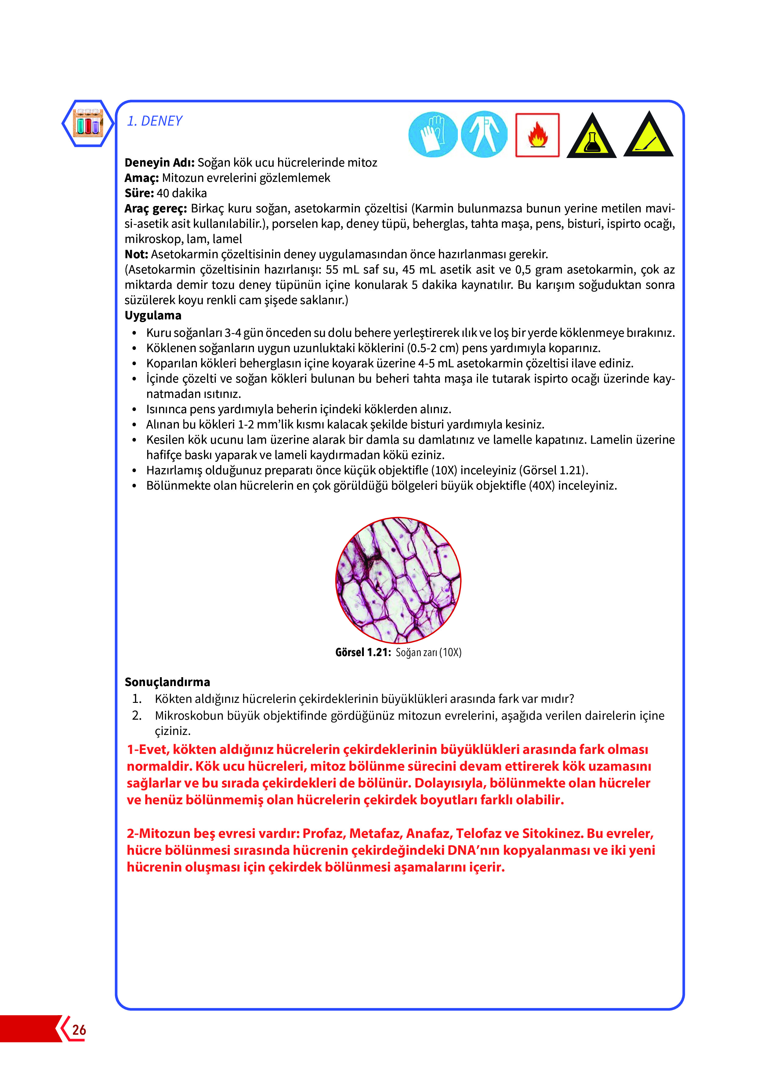 10. Sınıf Meb Yayınları Fen Lisesi Biyoloji Ders Kitabı Sayfa 26 Cevapları 10. Sınıf Meb Yayınları Fen Lisesi Biyoloji Ders Kitabı Sayfa 26 Cevapları