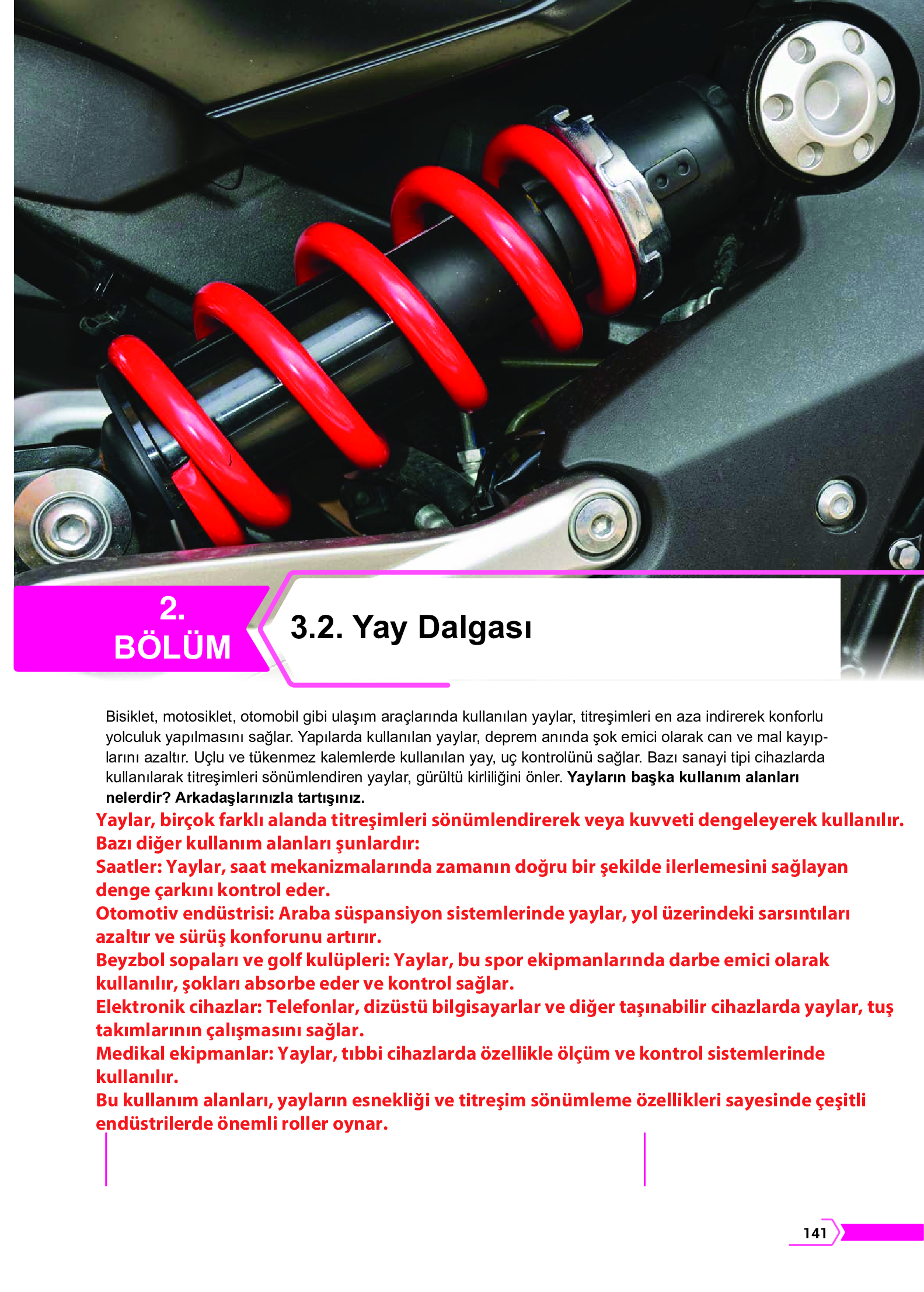 10. Sınıf Meb Yayınları Fen Lisesi Fizik Ders Kitabı Sayfa 141 Cevapları
