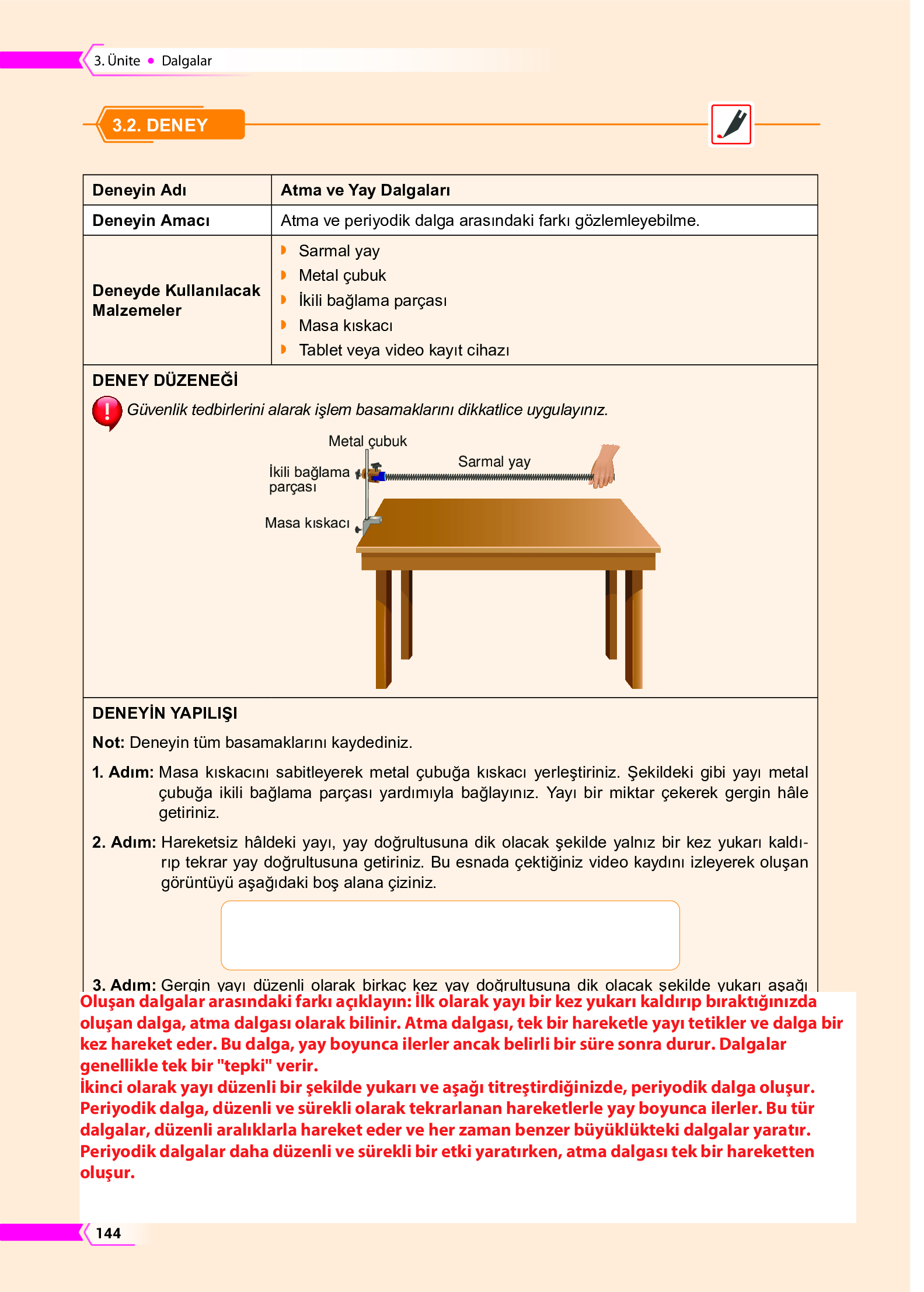 10. Sınıf Meb Yayınları Fen Lisesi Fizik Ders Kitabı Sayfa 144 Cevapları