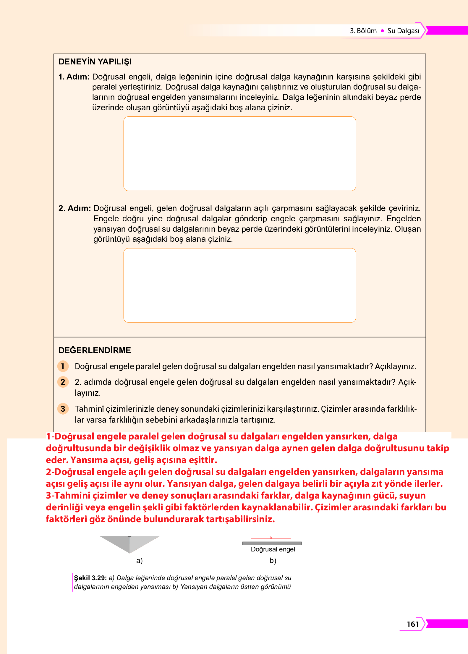 10. Sınıf Meb Yayınları Fen Lisesi Fizik Ders Kitabı Sayfa 161 Cevapları