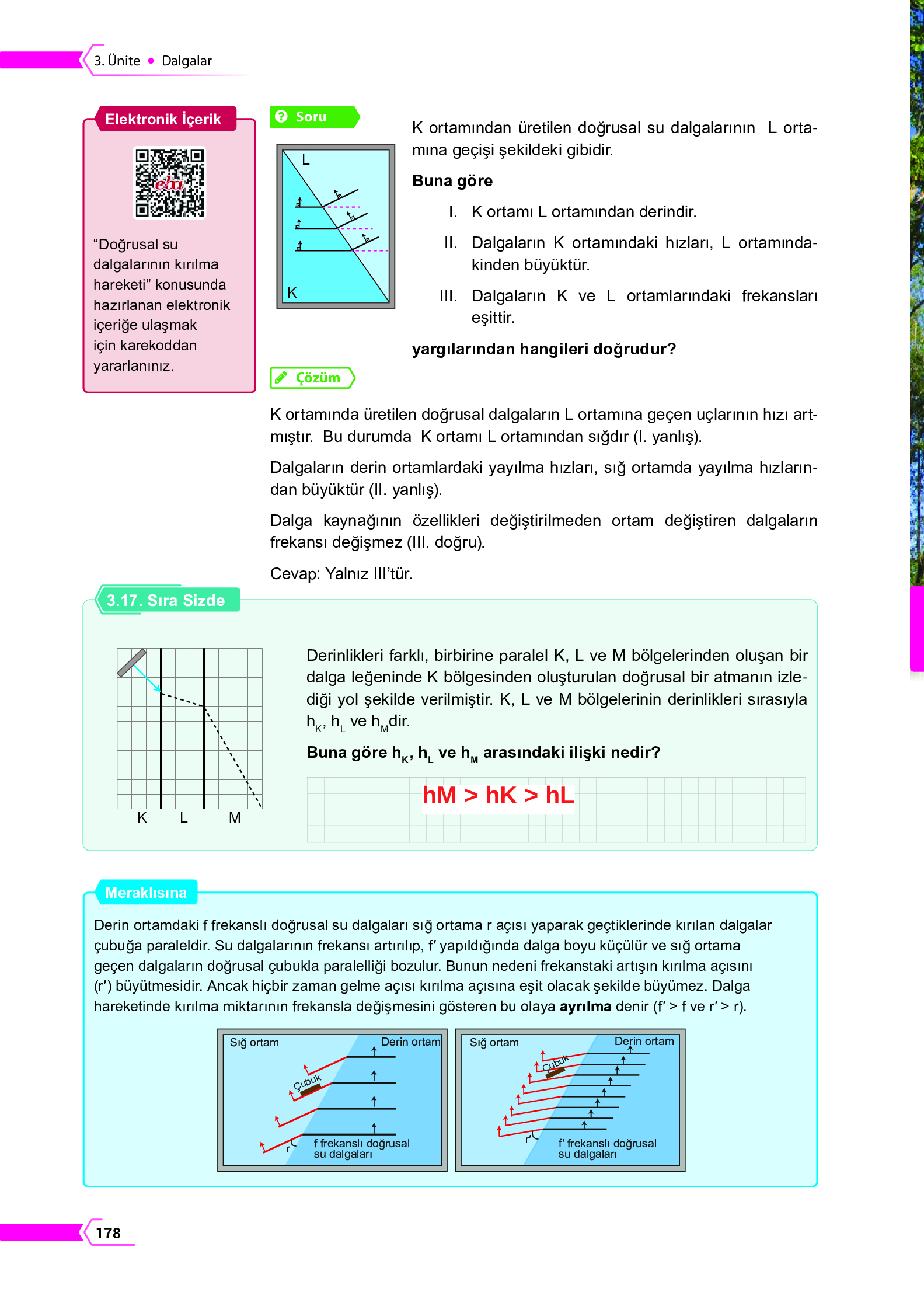 10. Sınıf Meb Yayınları Fen Lisesi Fizik Ders Kitabı Sayfa 178 Cevapları