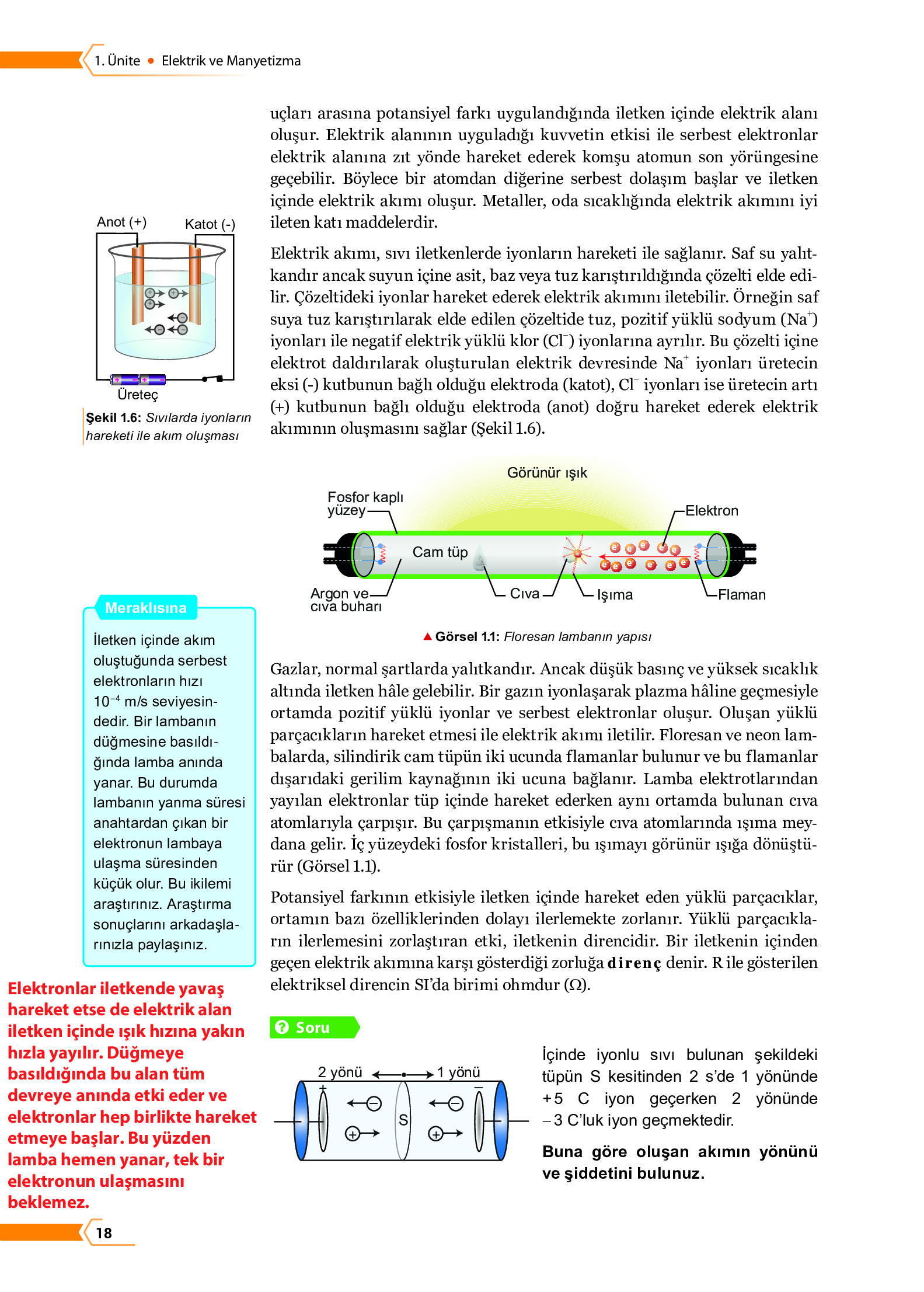10. Sınıf Meb Yayınları Fen Lisesi Fizik Ders Kitabı Sayfa 18 Cevapları
