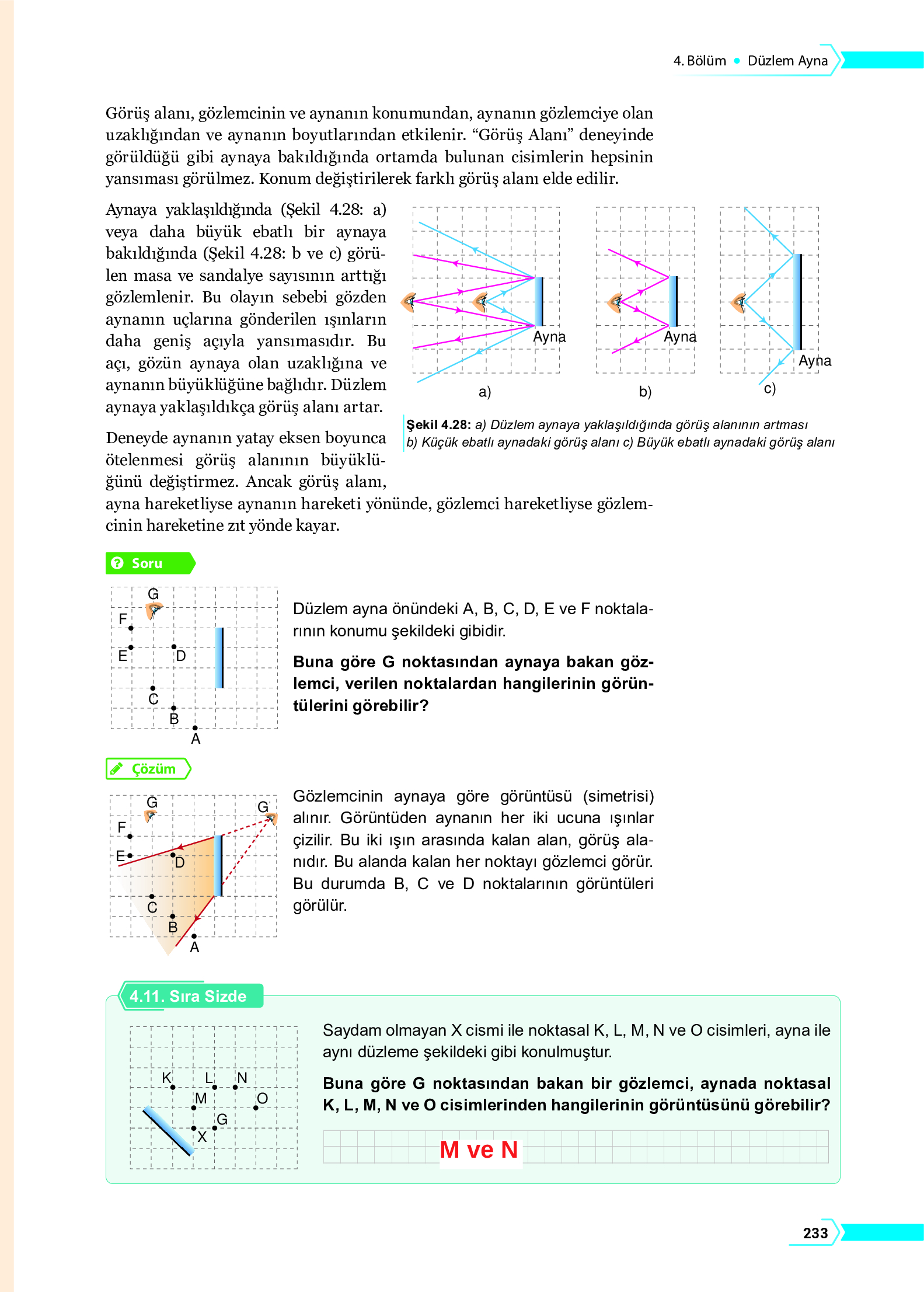 10. Sınıf Meb Yayınları Fen Lisesi Fizik Ders Kitabı Sayfa 233 Cevapları